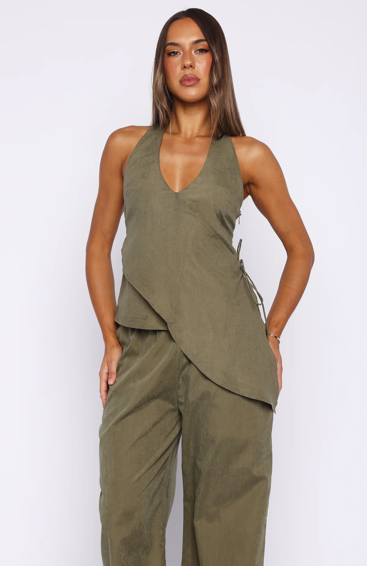 Mystic Mist Halter Top Olive - Image 3