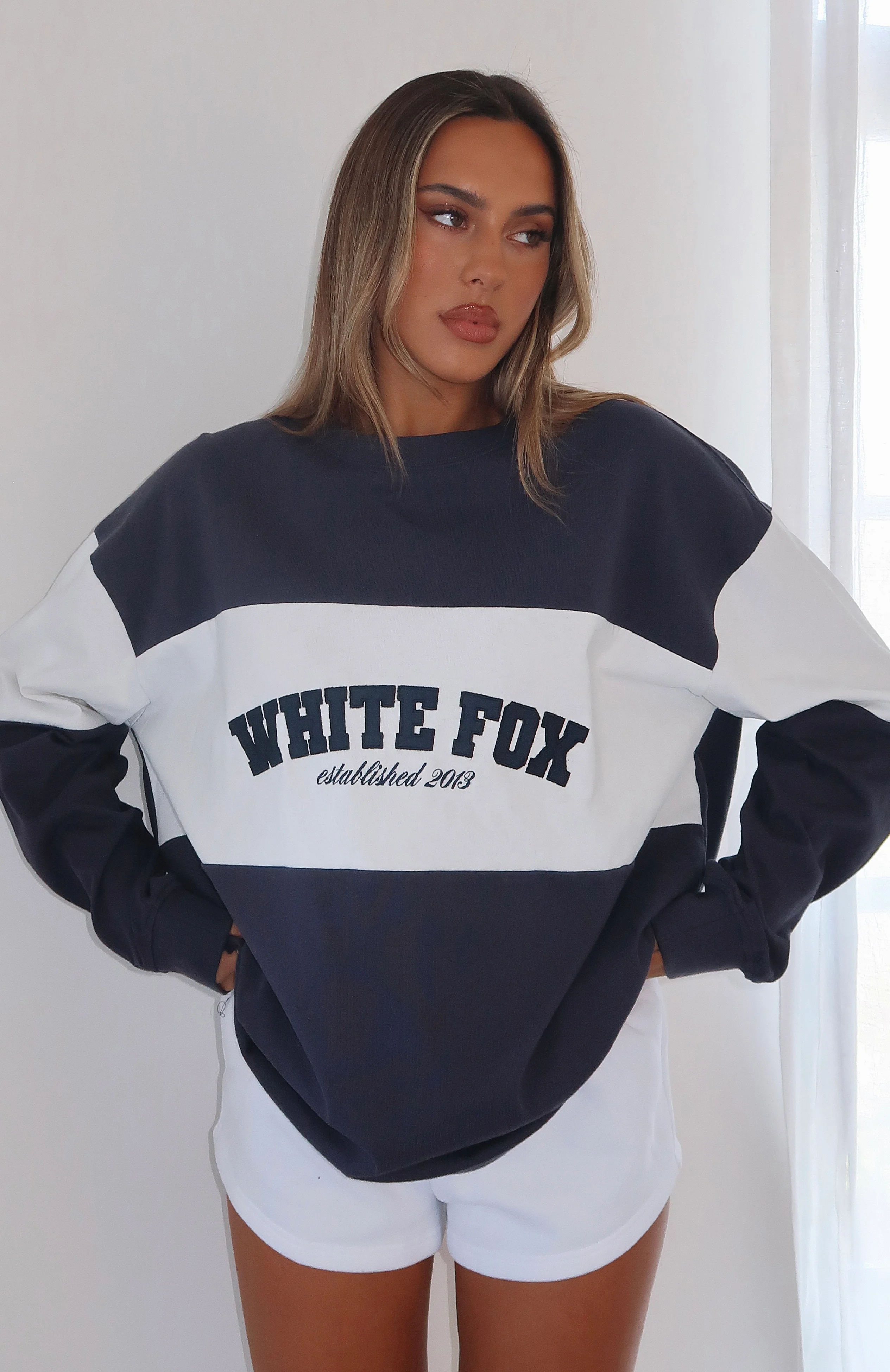 Need You More Long Sleeve Oversized Tee Navy - Image 5