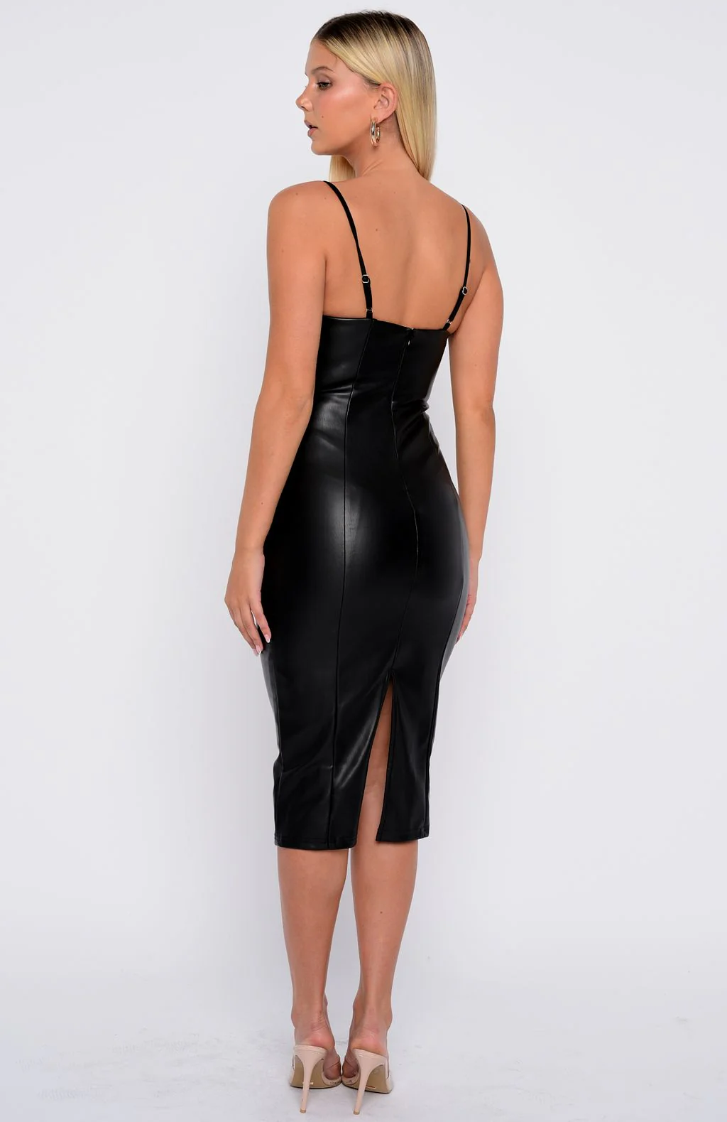 Next Level Only PU Midi Dress Black - Image 4