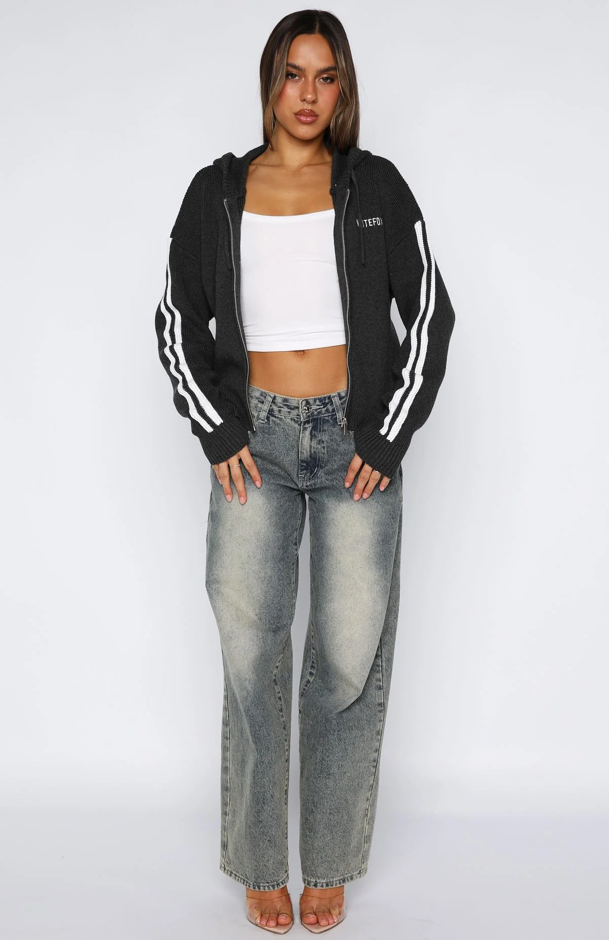Next One Up Knit Hoodie Charcoal - Image 5