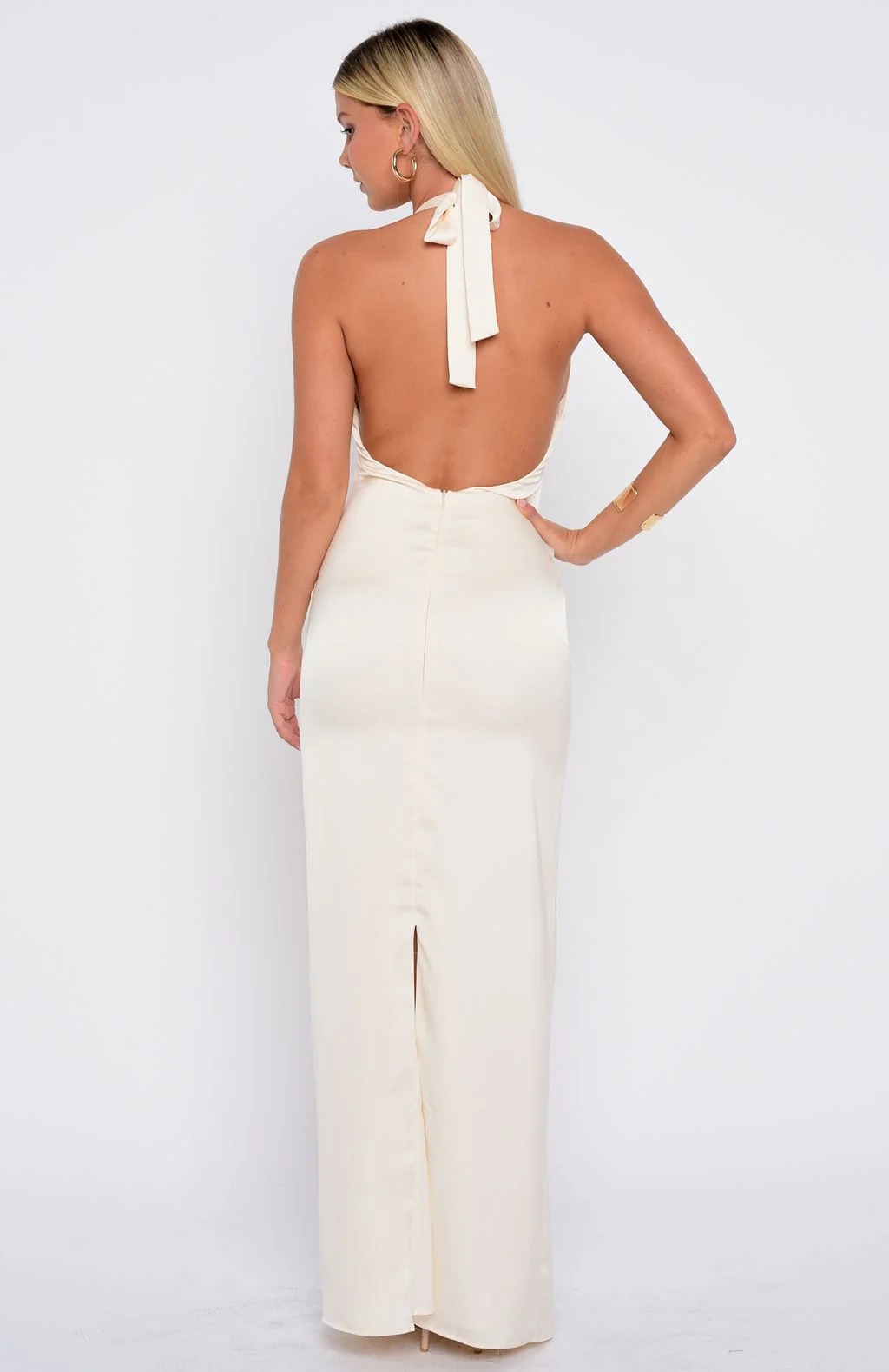 Night-Time Madness Halter Maxi Dress Oyster - Image 6