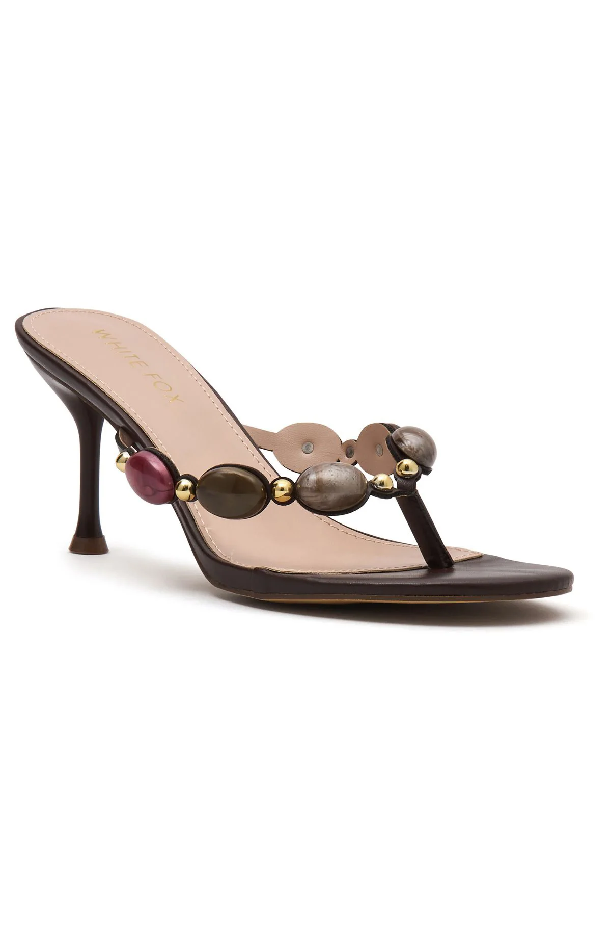Nina Beaded Mules Chocolate - Image 2
