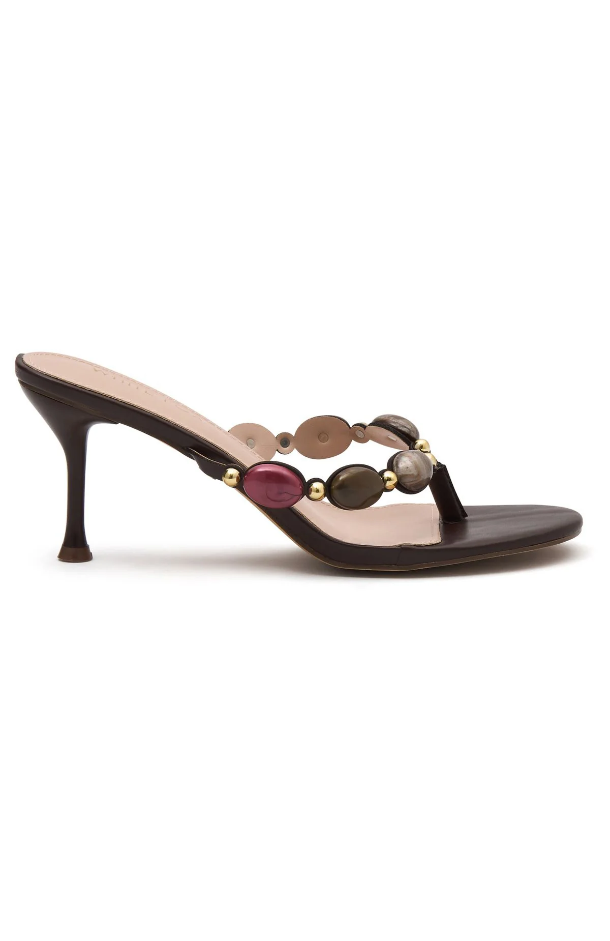 Nina Beaded Mules Chocolate - Image 3