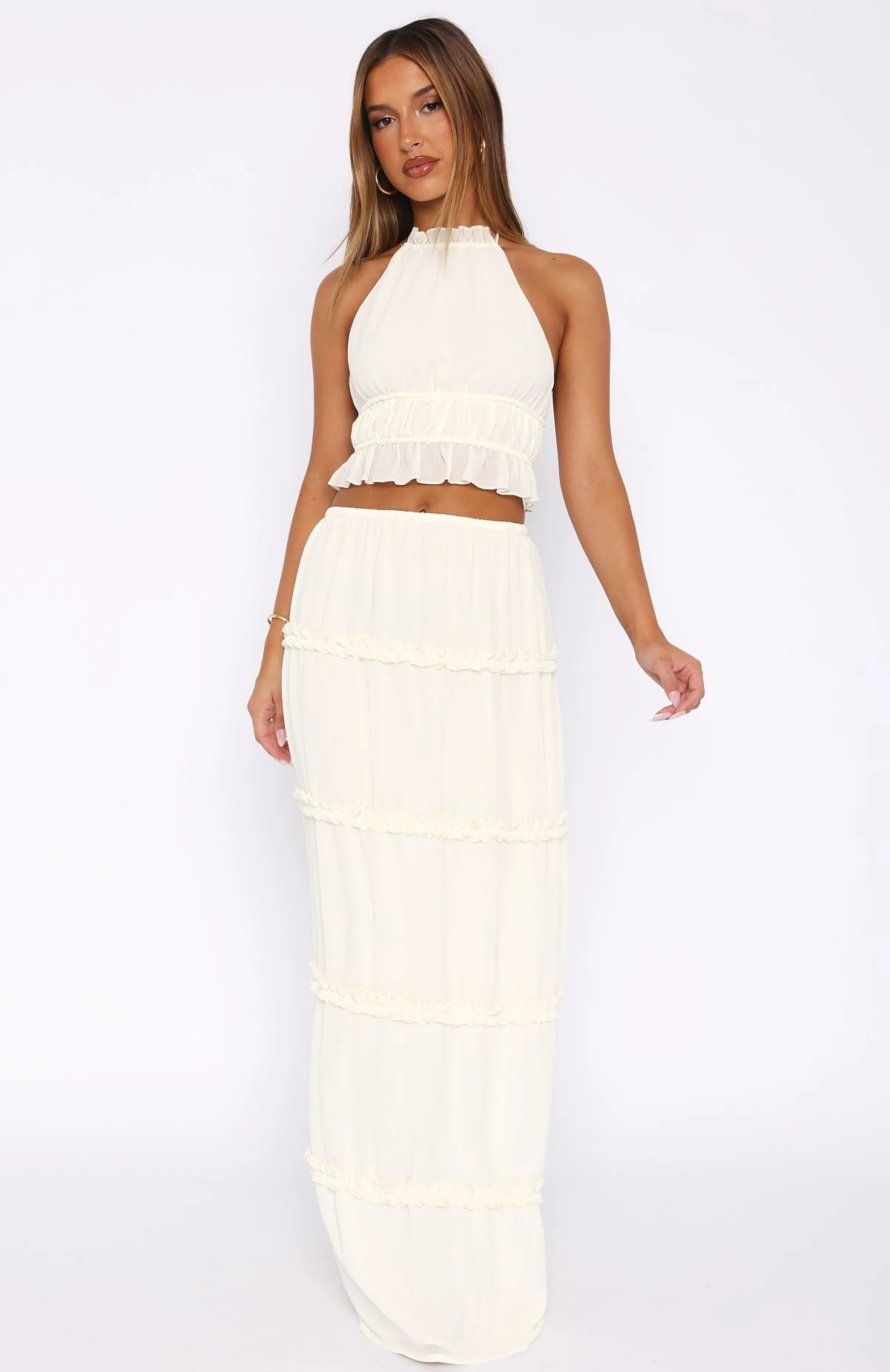 No Contact Maxi Skirt Off White - Image 2