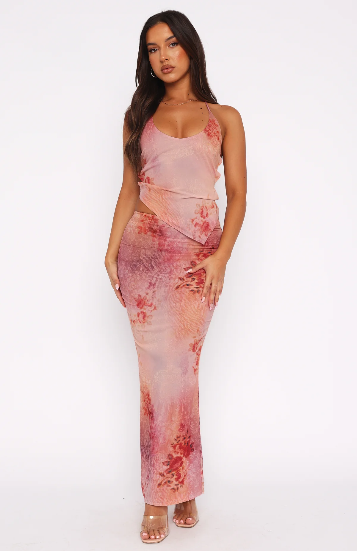 No Later Maxi Skirt Peach Nectar - Image 2
