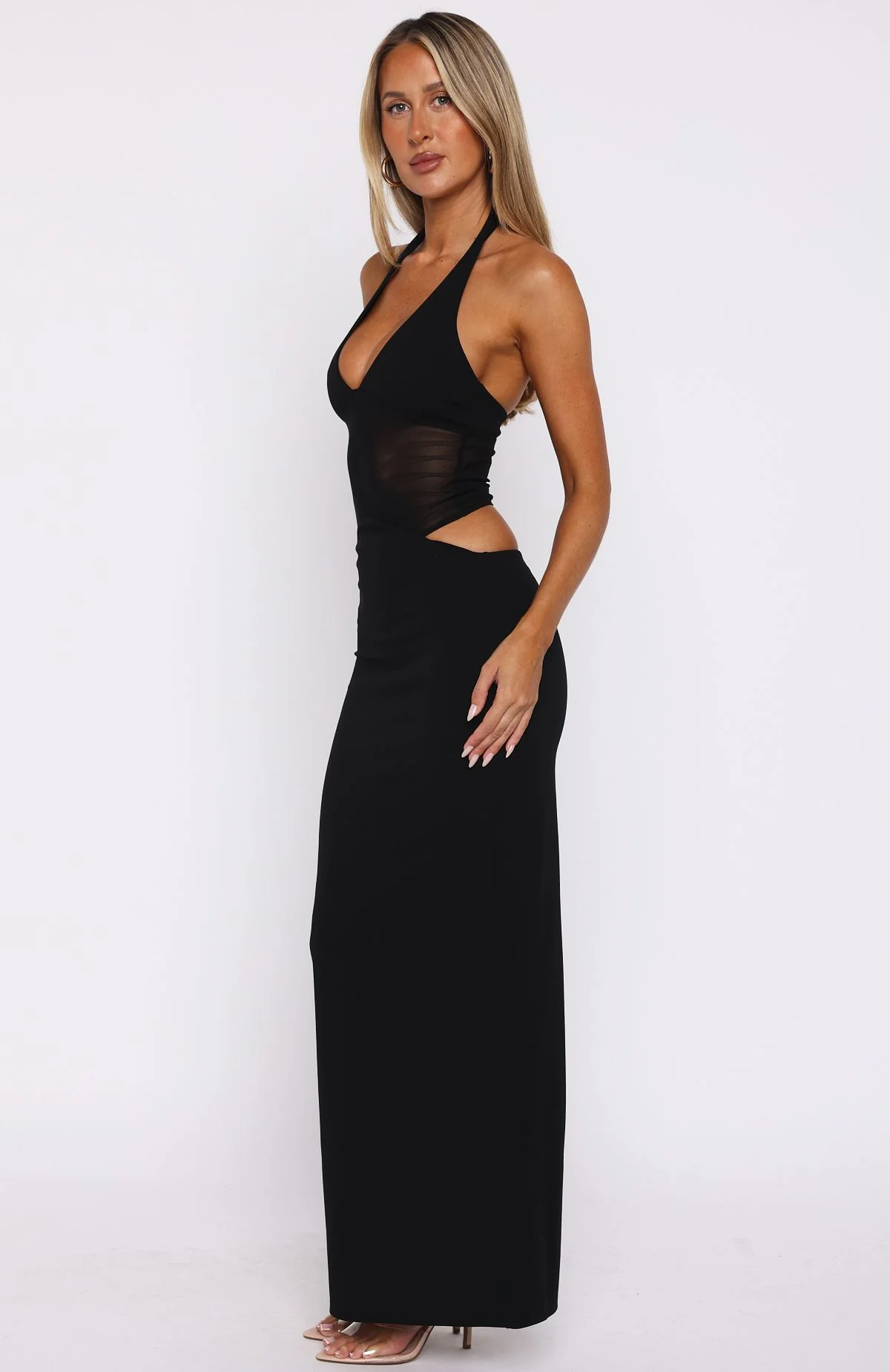 No Notes Needed Halter Maxi Dress Black - Image 4