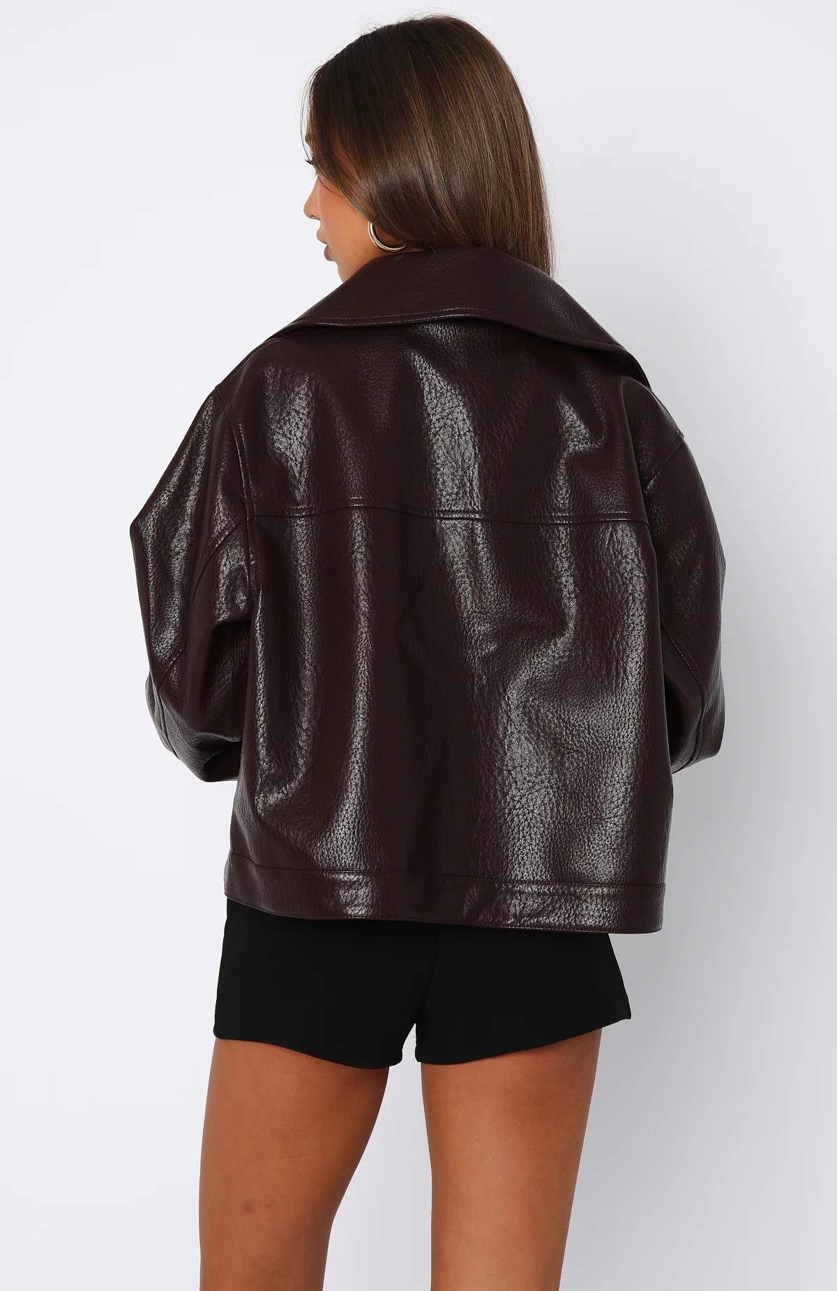Nobody Told Me PU Jacket Plum - Image 4