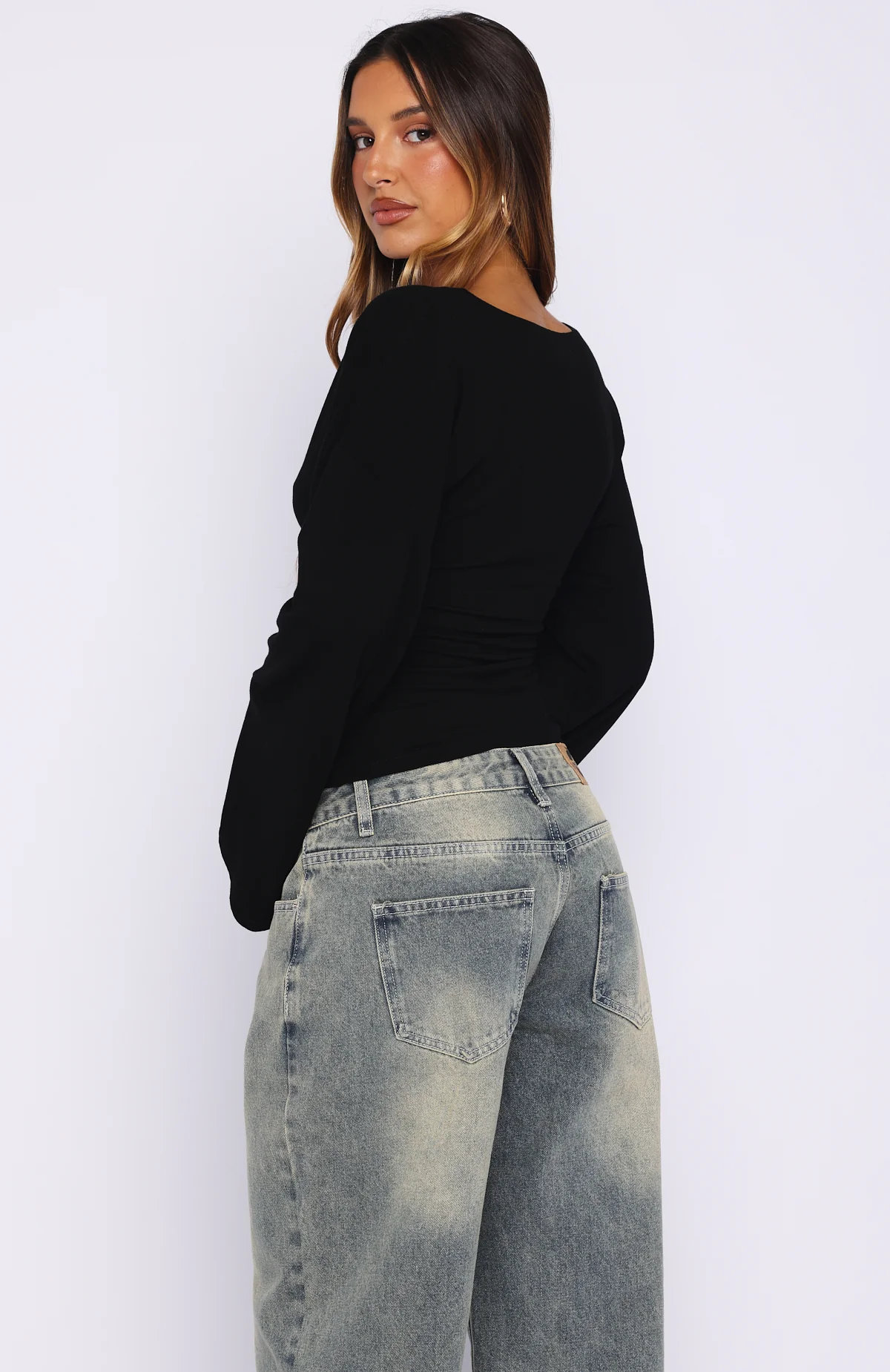 Nobody's Watching Long Sleeve Top Black - Image 4