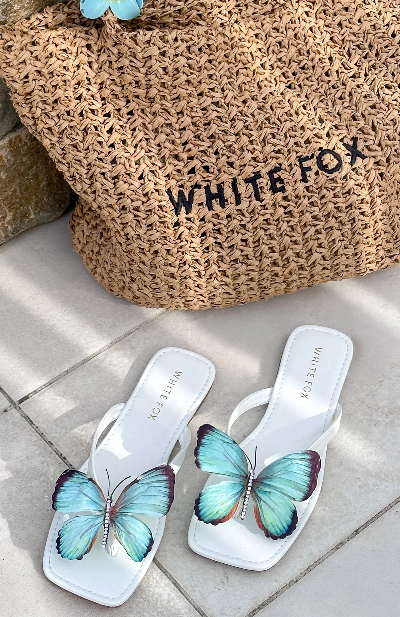Noelle Sandals White/Aqua - Image 6