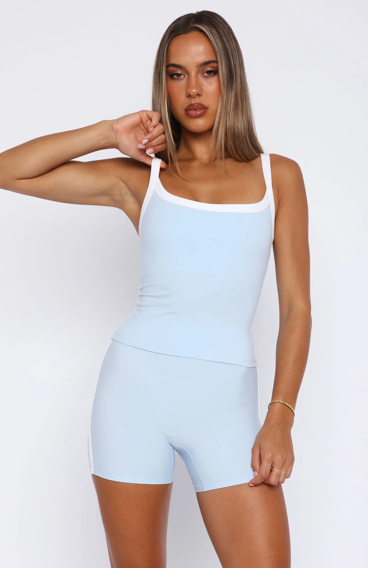 Now's The Time Active Tank Baby Blue/White - Image 2