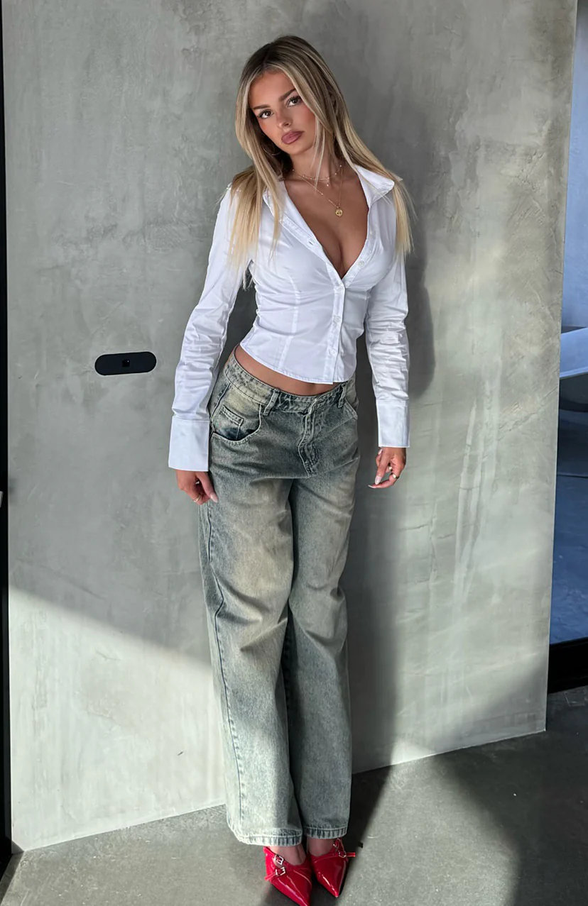 Office Siren Long Sleeve Shirt White - Image 6
