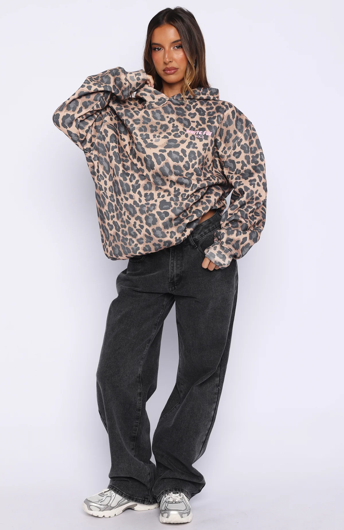 Offstage Printed Oversized Hoodie Dark Leopard - Image 6