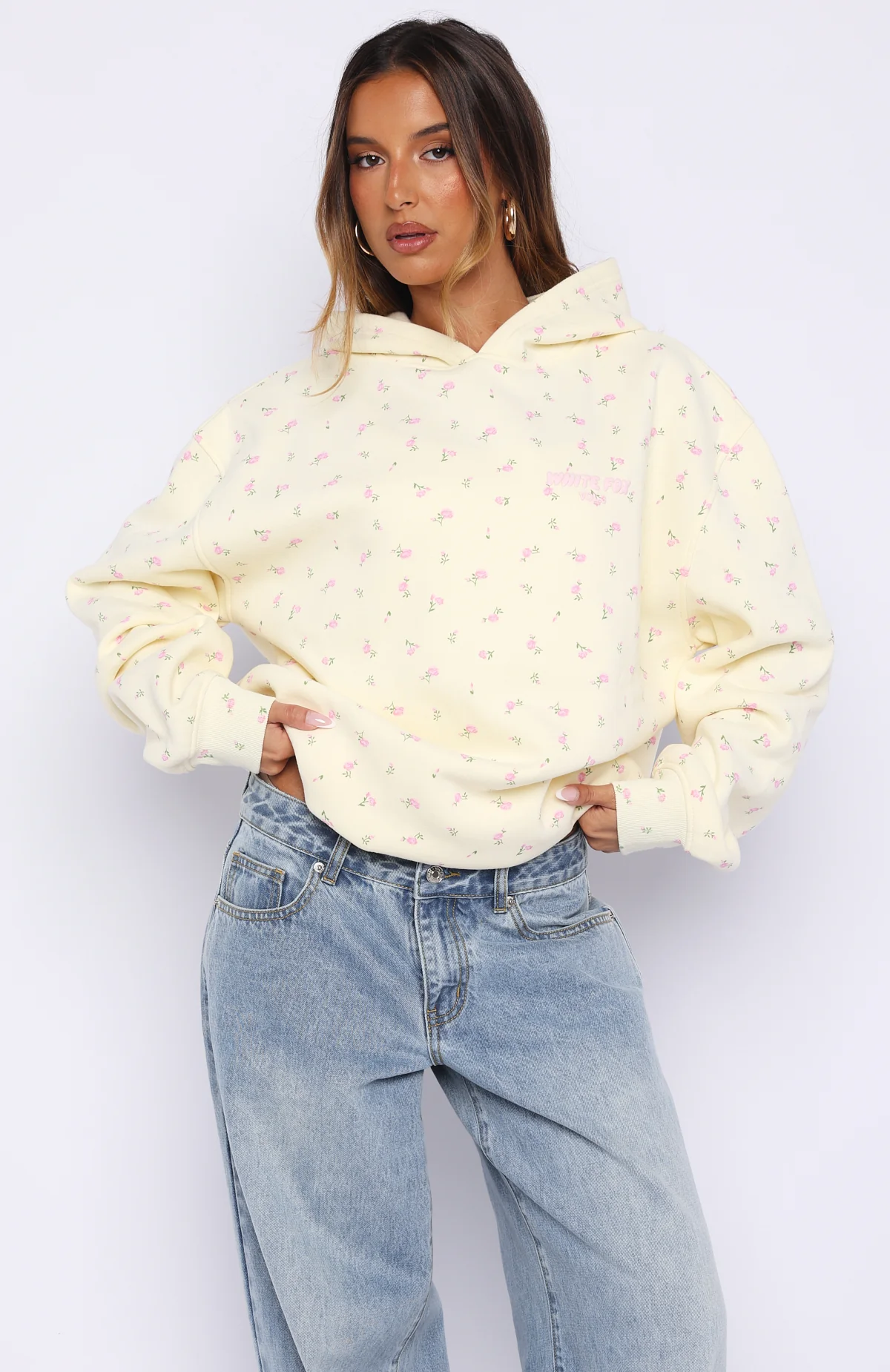 Offstage Printed Oversized Hoodie Lemon Ditsy - Image 2