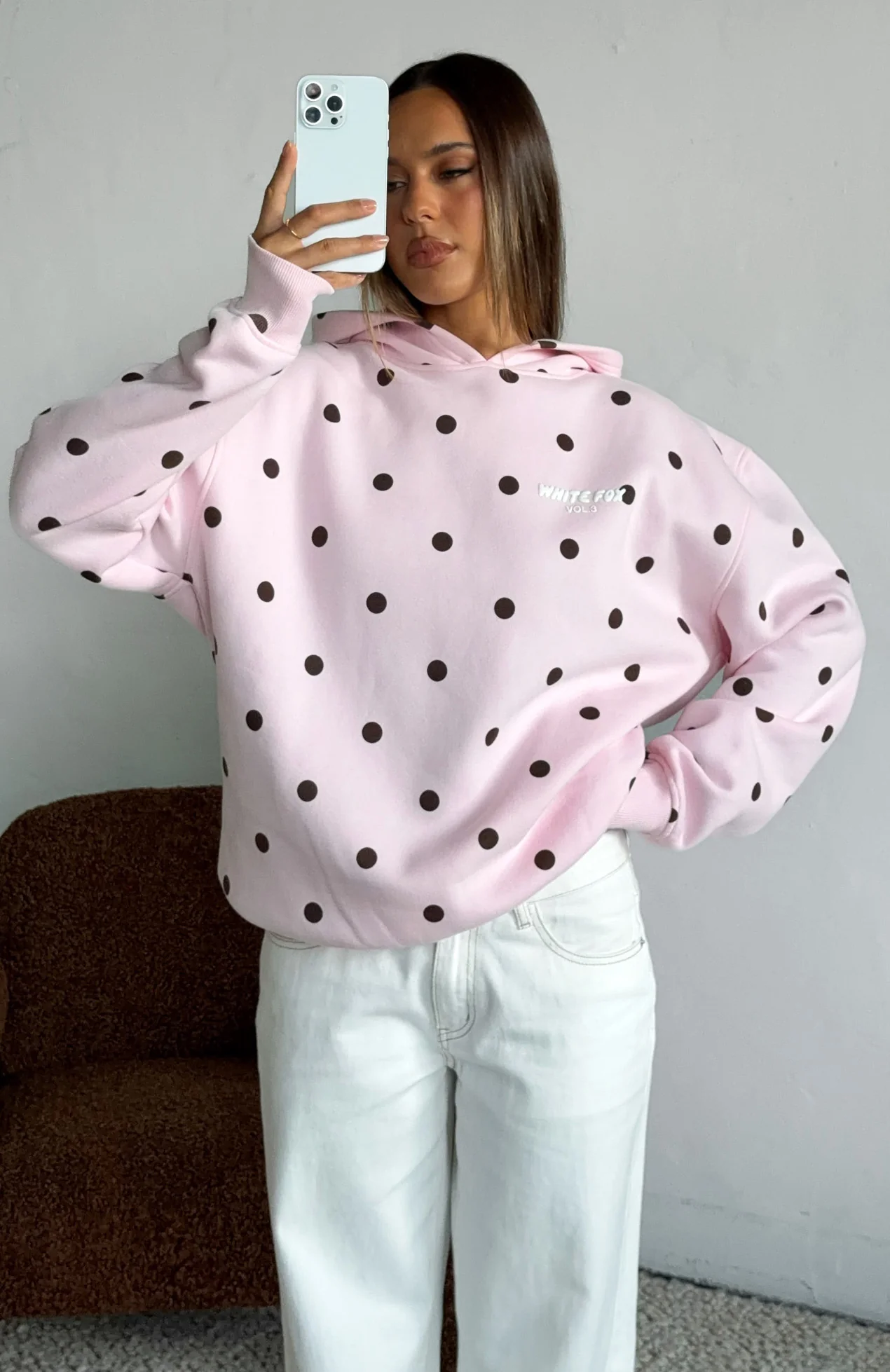 Offstage Printed Oversized Hoodie Posy Polka Dot - Image 7
