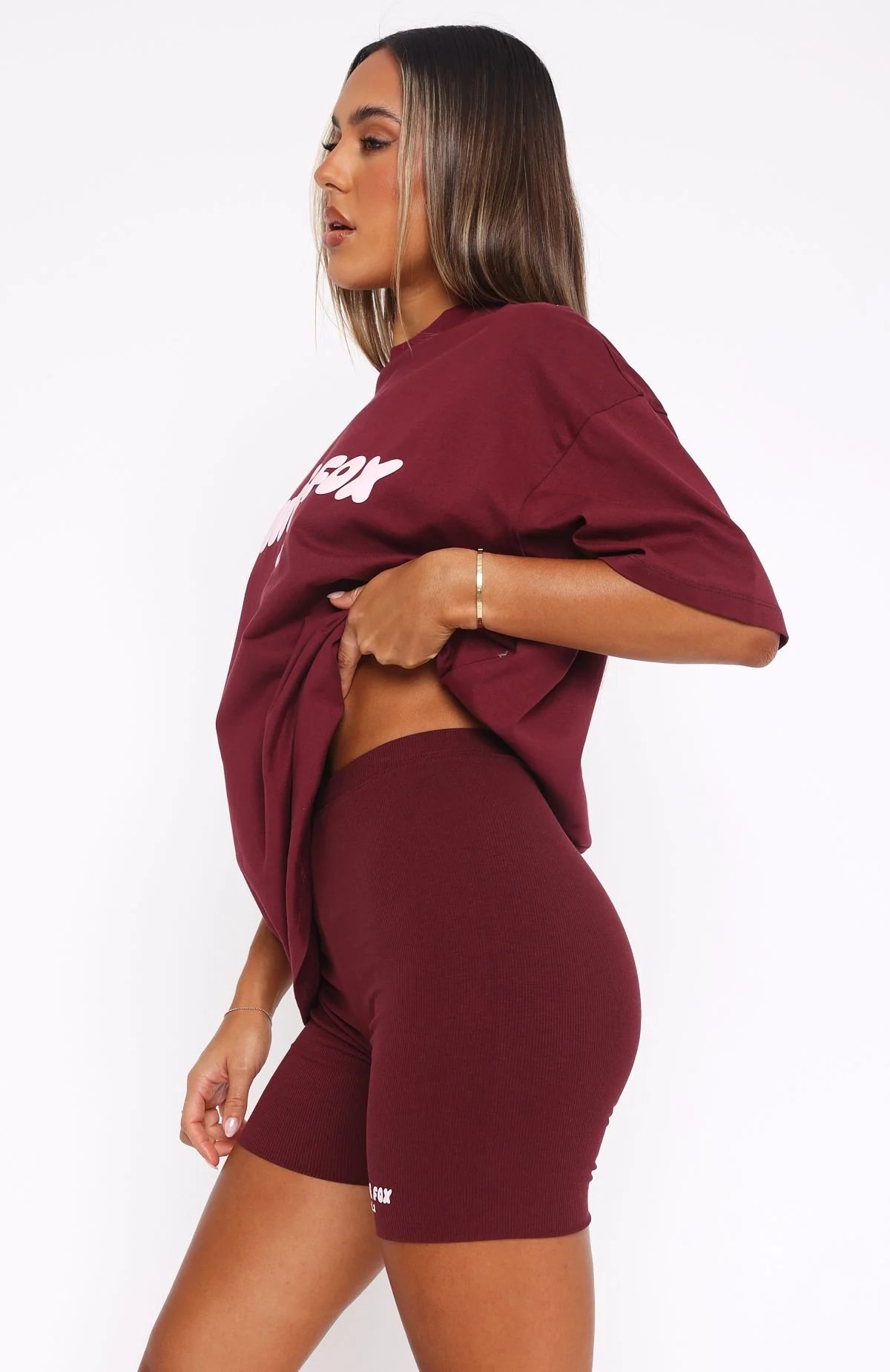 Offstage Ribbed Bike Shorts Red Velvet - Image 3