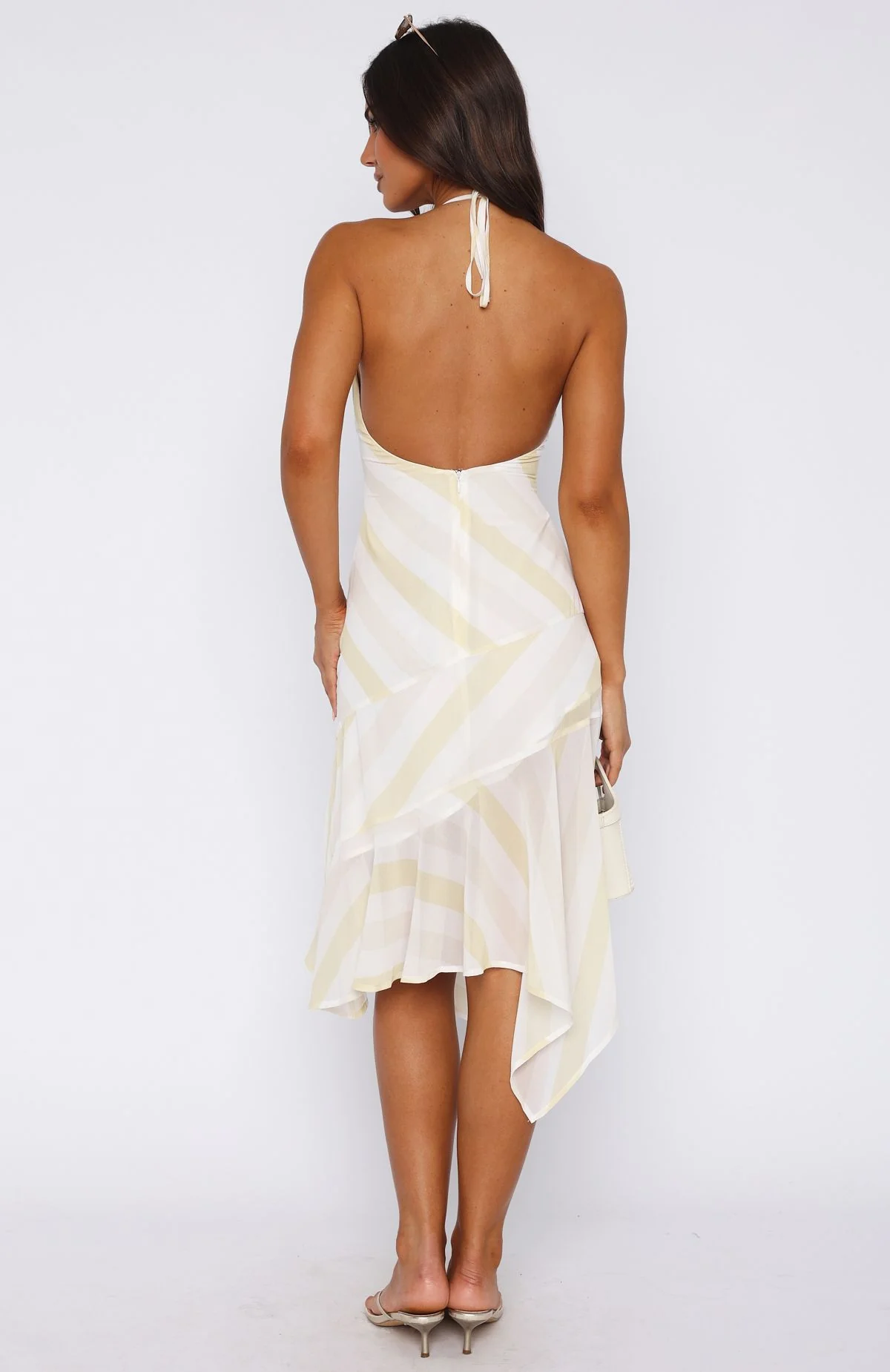 On His Mind Midi Dress Citrus Stripe - Image 5