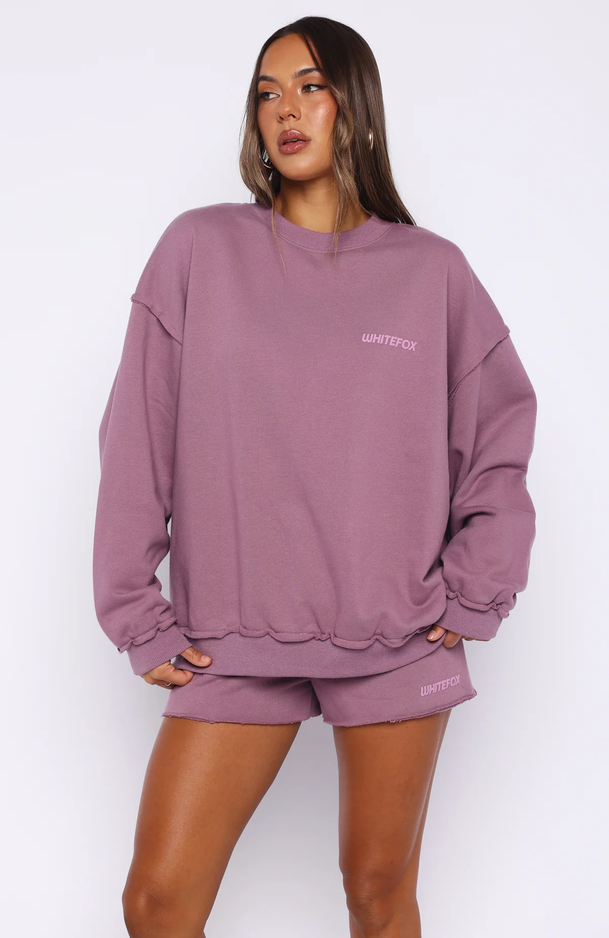 On My Own Terms Oversized Drop Shoulder Sweater Dusty Plum - Image 2