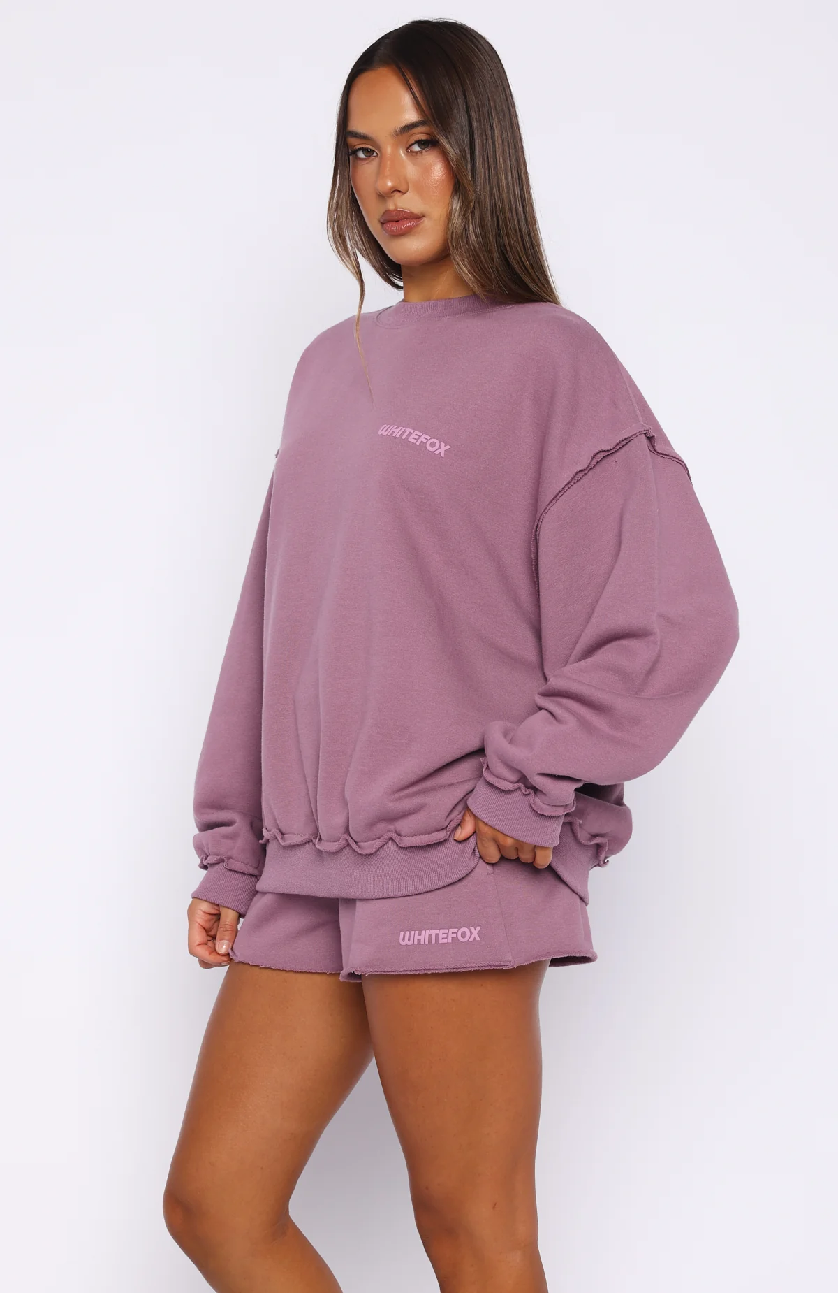 On My Own Terms Oversized Drop Shoulder Sweater Dusty Plum - Image 3