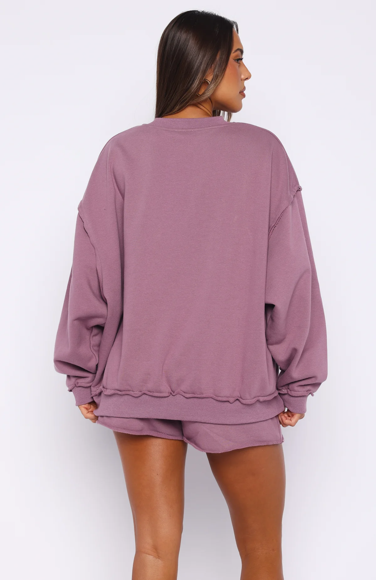 On My Own Terms Oversized Drop Shoulder Sweater Dusty Plum - Image 4