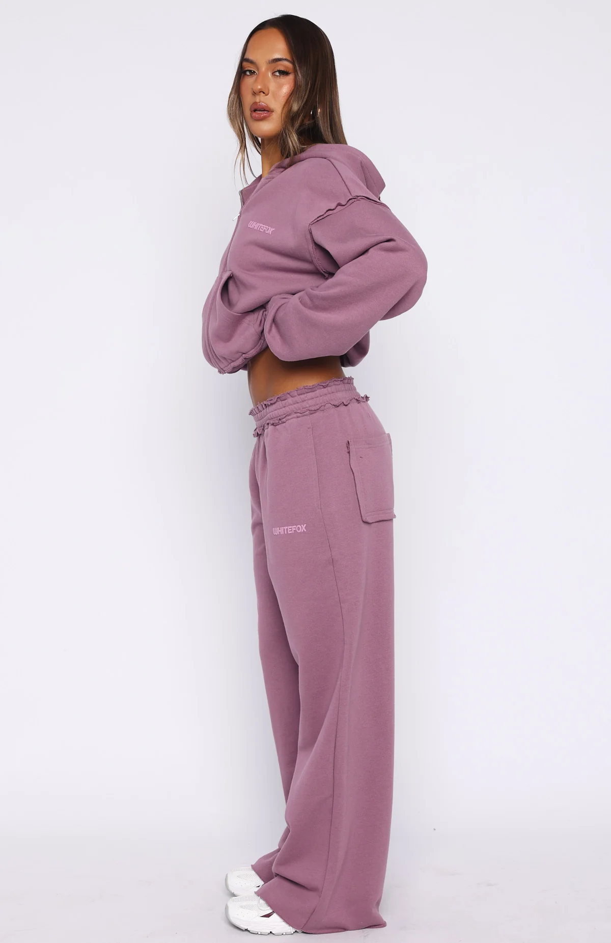 On My Own Terms Wide Leg Sweatpants Dusty Plum - Image 3