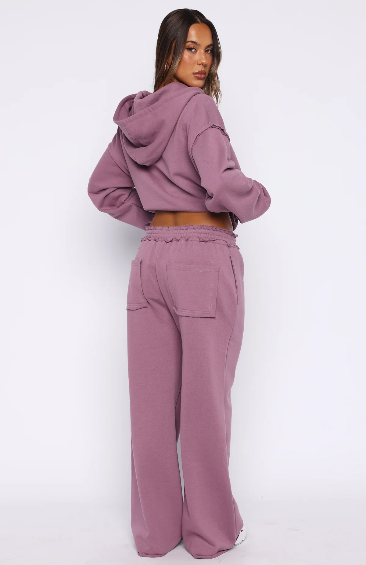 On My Own Terms Wide Leg Sweatpants Dusty Plum - Image 4