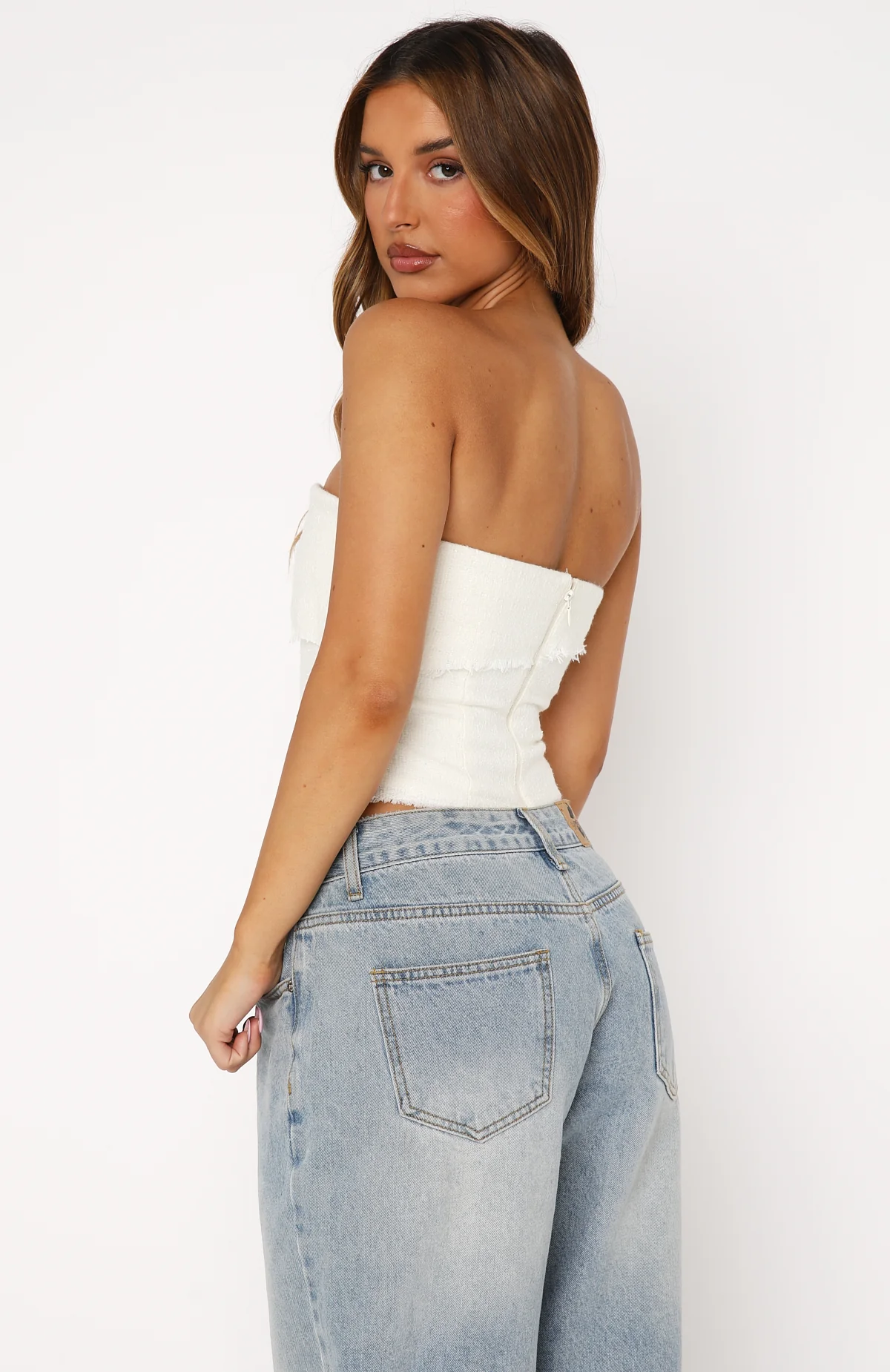 On The Outside Strapless Bustier Off White - Image 4