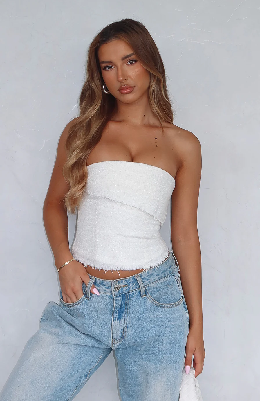 On The Outside Strapless Bustier Off White - Image 5