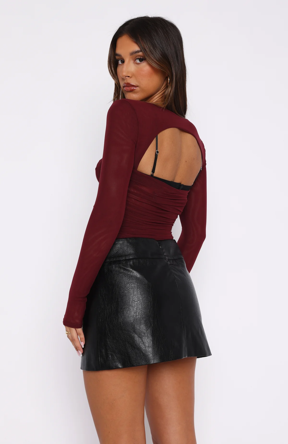 Our Days Long Sleeve Bustier Burgundy - Image 4