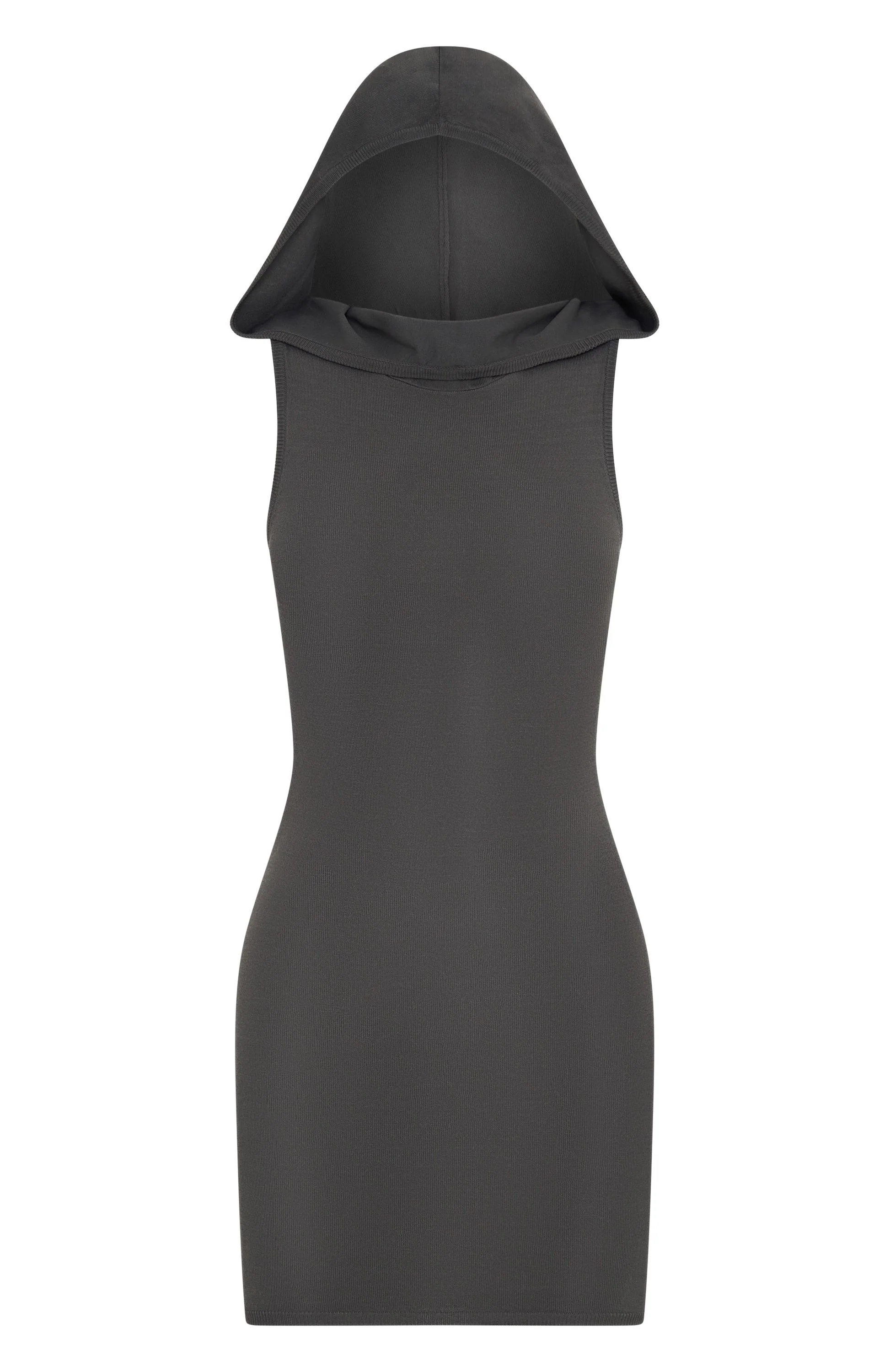 Out Of My Head Knit Mini Dress Charcoal - Image 6