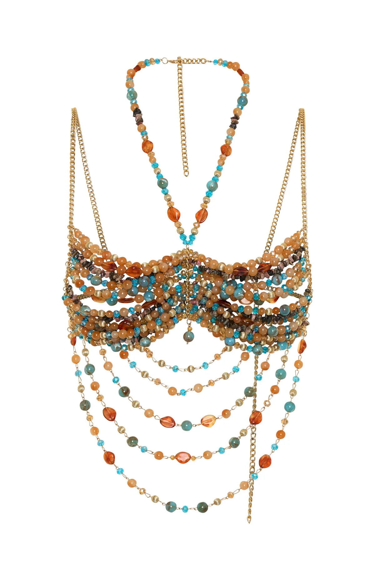 Own The Night Beaded Top Burnt Orange - Image 7