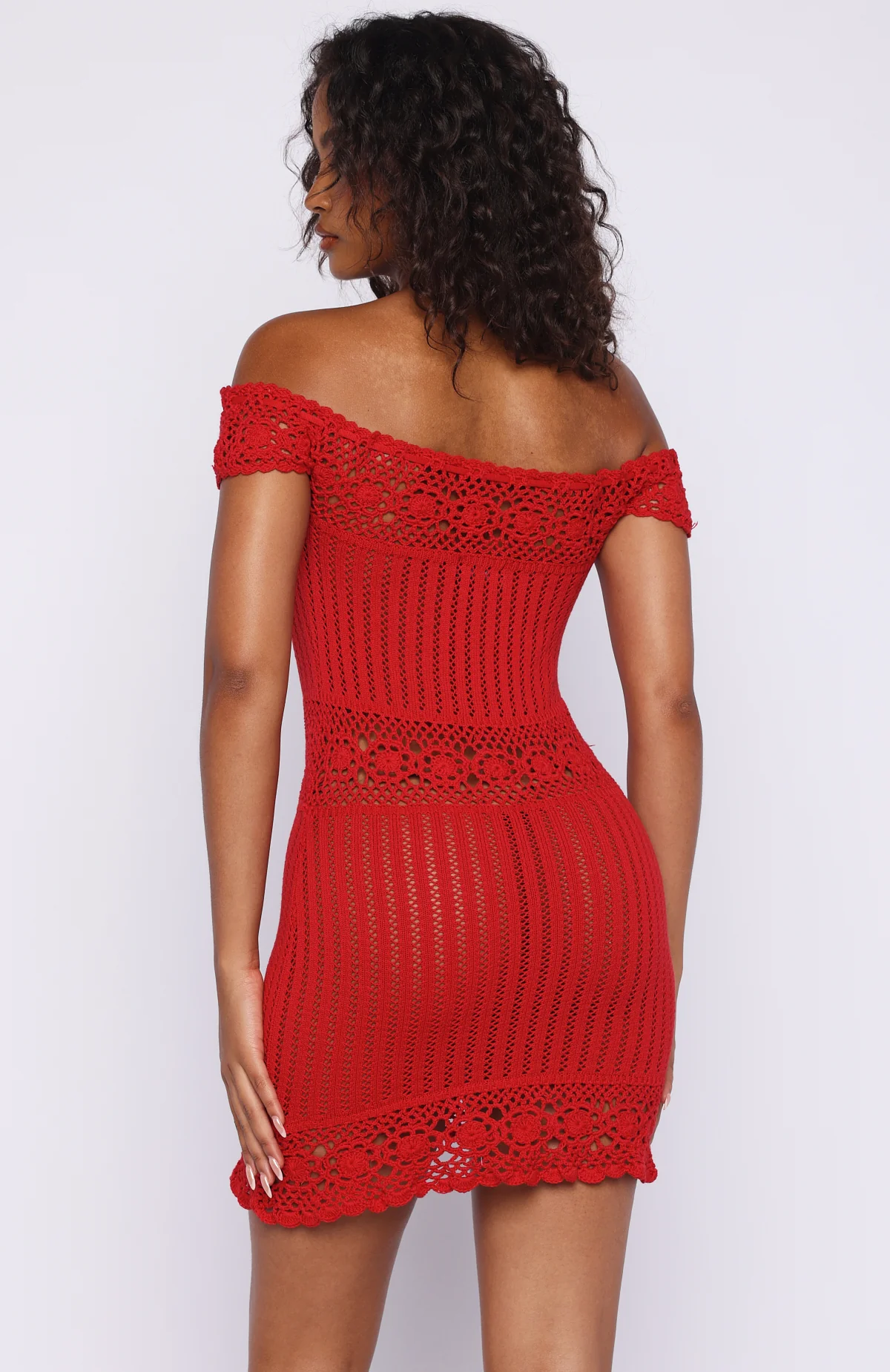 Pacha Pearl Knit Mini Dress Red - Image 5