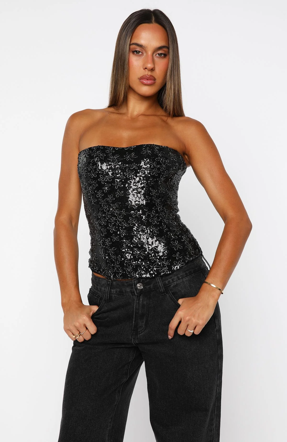 Paint The Sky Strapless Bustier Black - Image 2