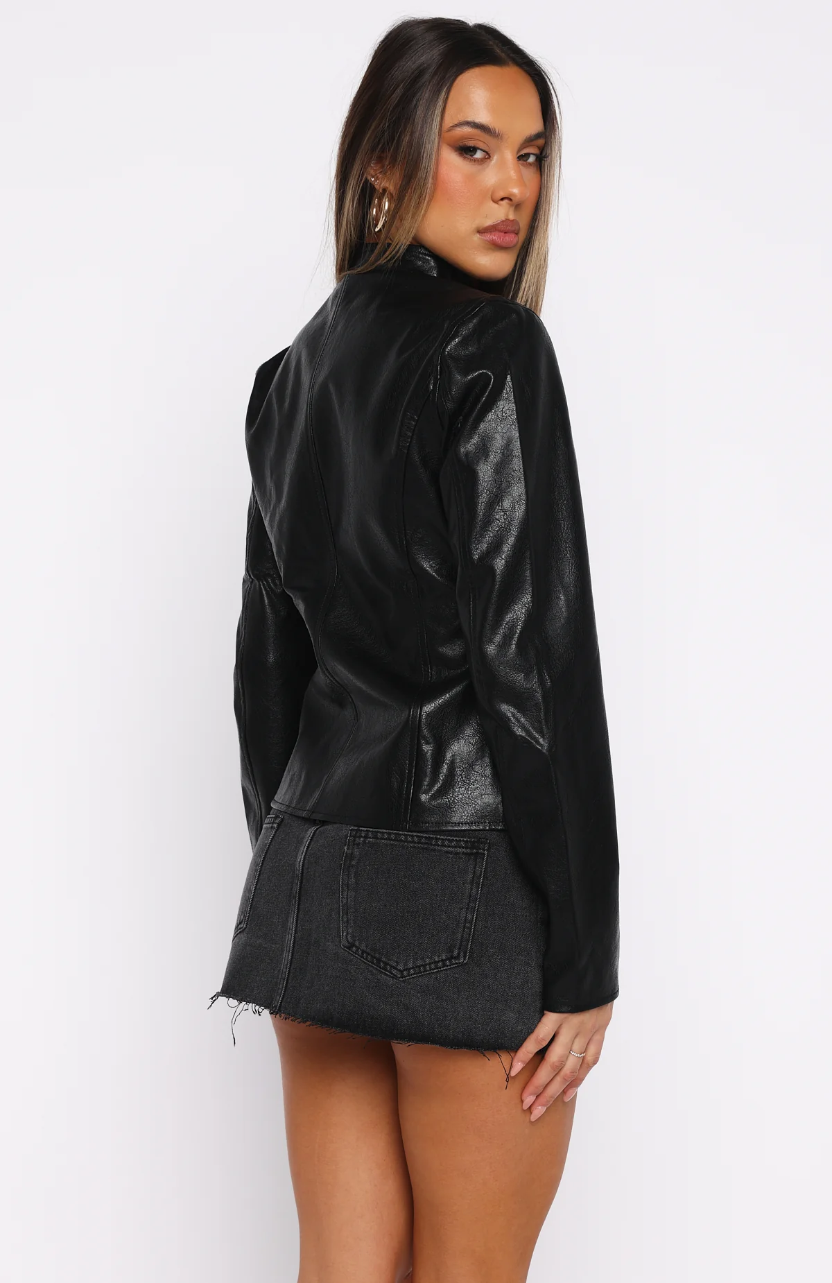 Parlour Talk PU Jacket Black - Image 4