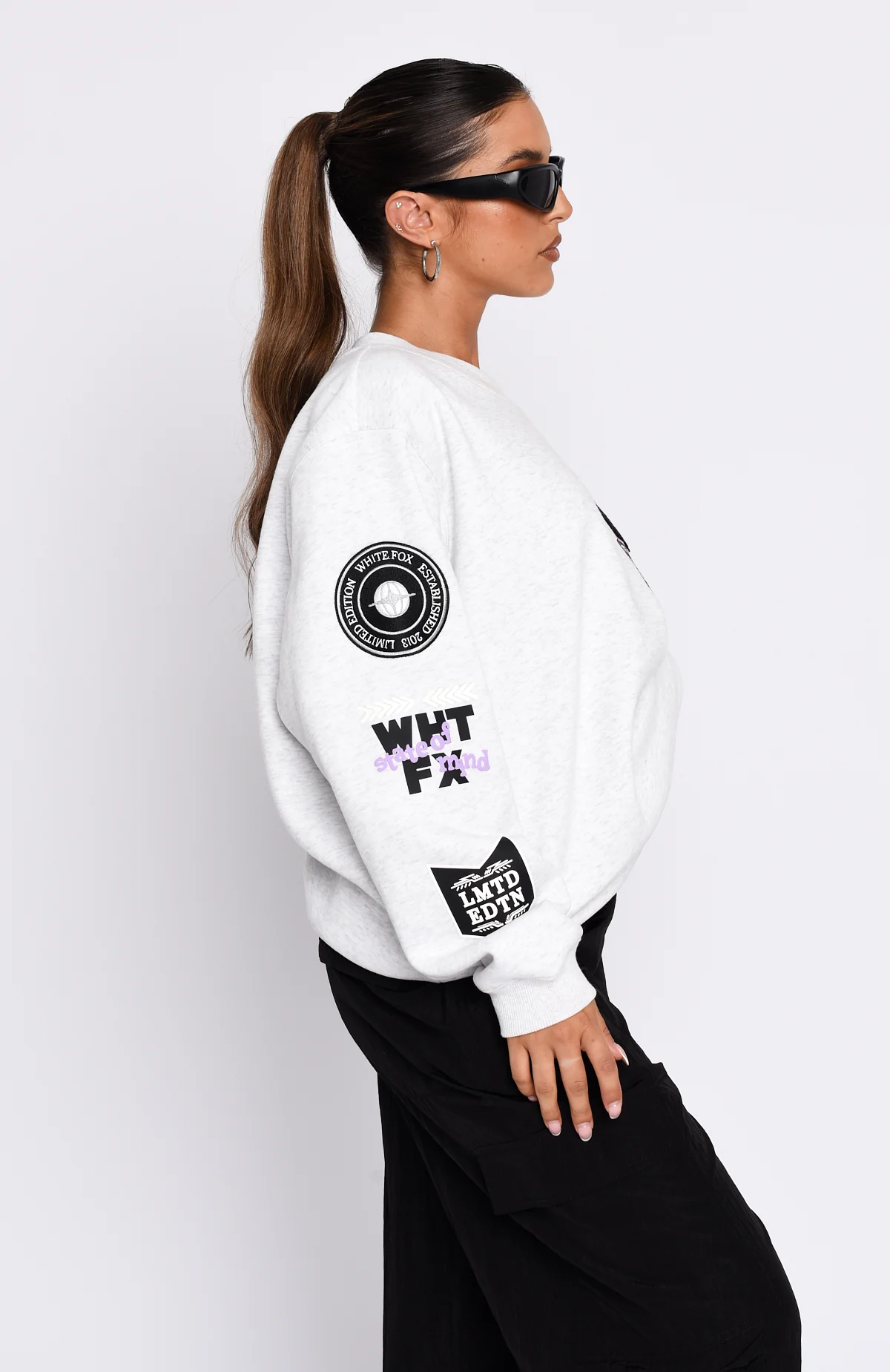 Part Of History Oversized Sweater Grey Marle - Image 3