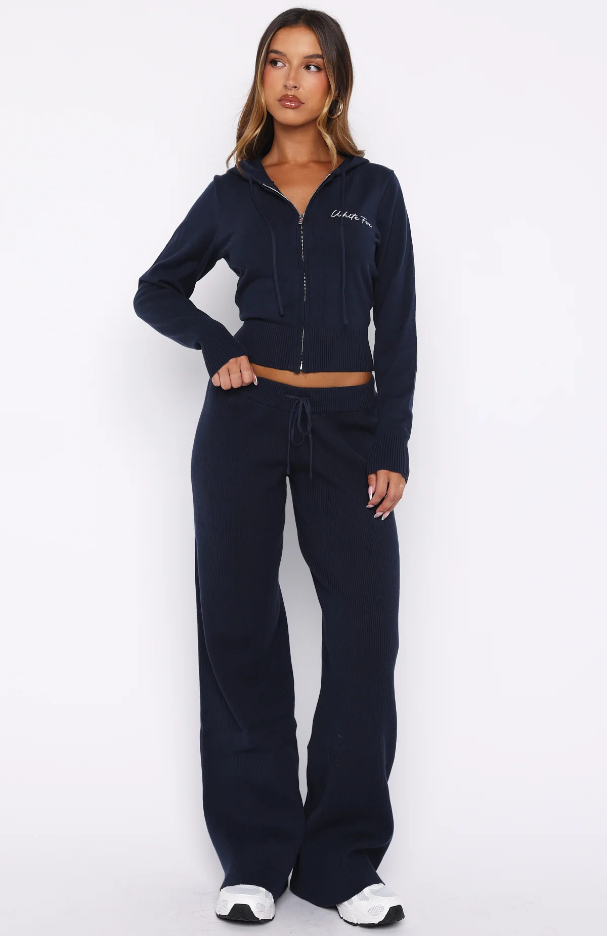 Paying It Forward Zip Front Hoodie Navy - Image 5