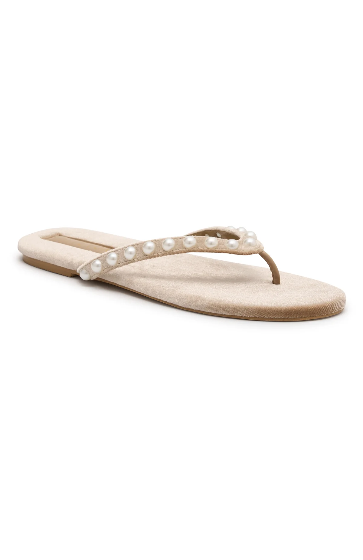 Peach Thong Sandals Champagne Velvet - Image 3