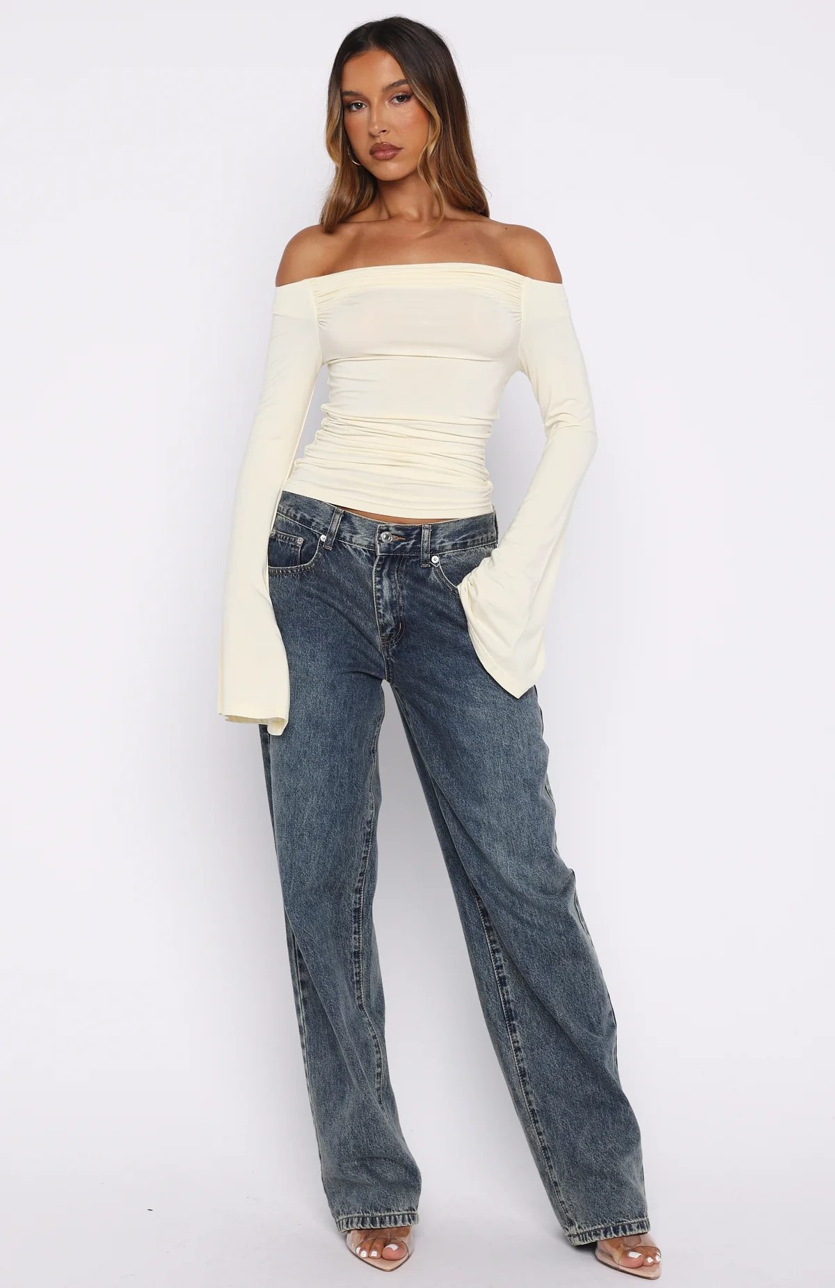 Perfect Night Long Sleeve Top Cream - Image 5