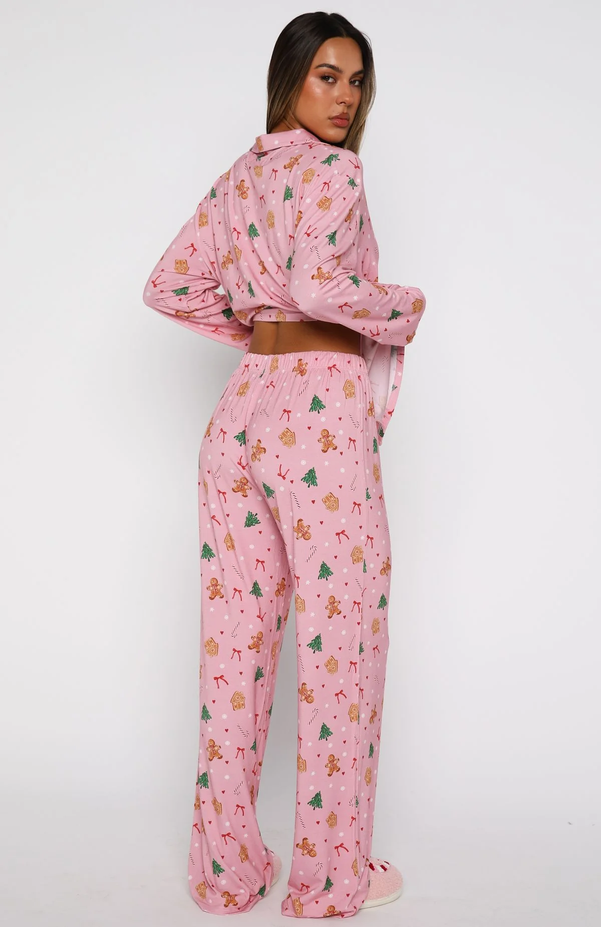 Pillow Talk Printed Long Sleeve Pyjama Set Candy Kiss - Image 4
