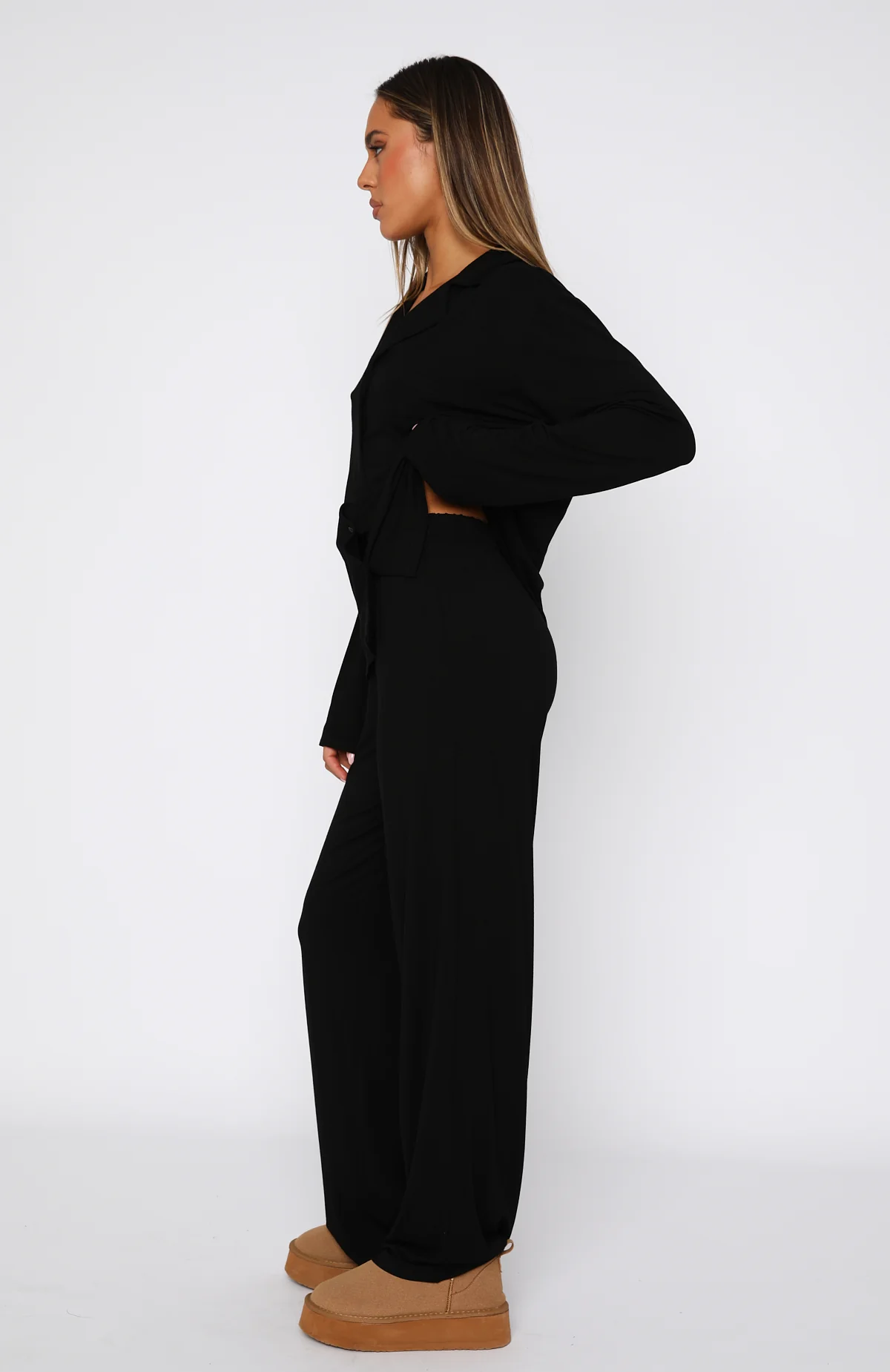 Pillow Talk Long Sleeve Pyjama Set Black - Image 3