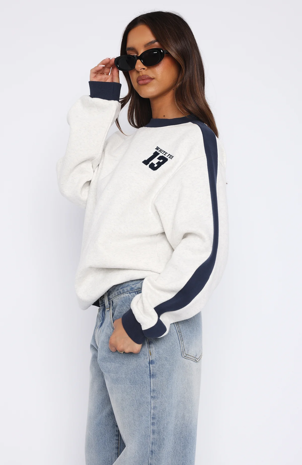 Play For It Oversized Sweater Grey Marle - Image 3
