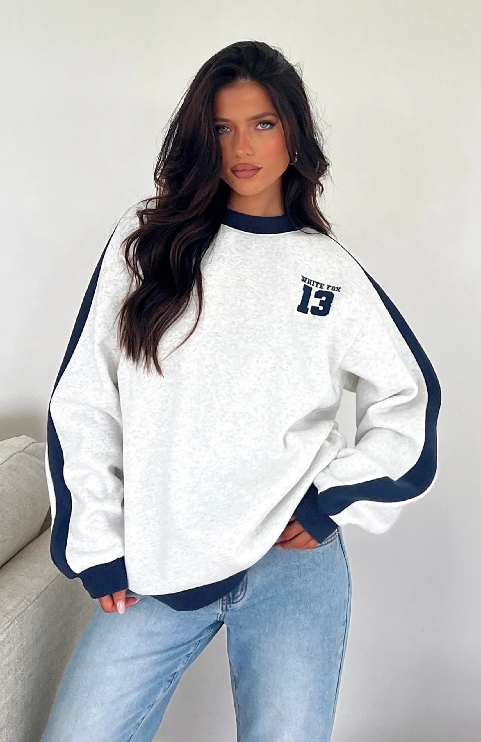 Play For It Oversized Sweater Grey Marle - Image 5