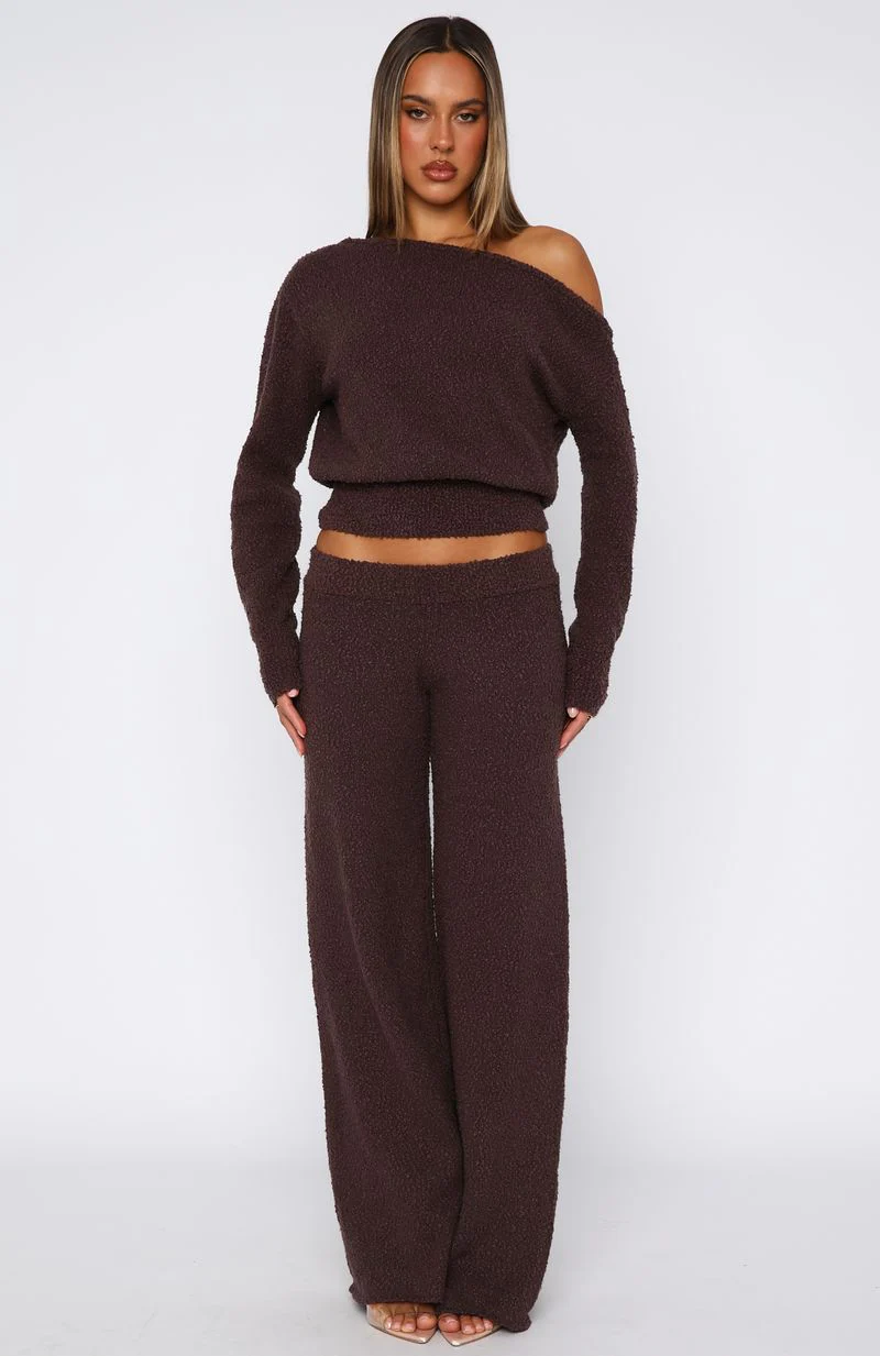 Please Be Mine Knit Pants Chocolate - Image 2