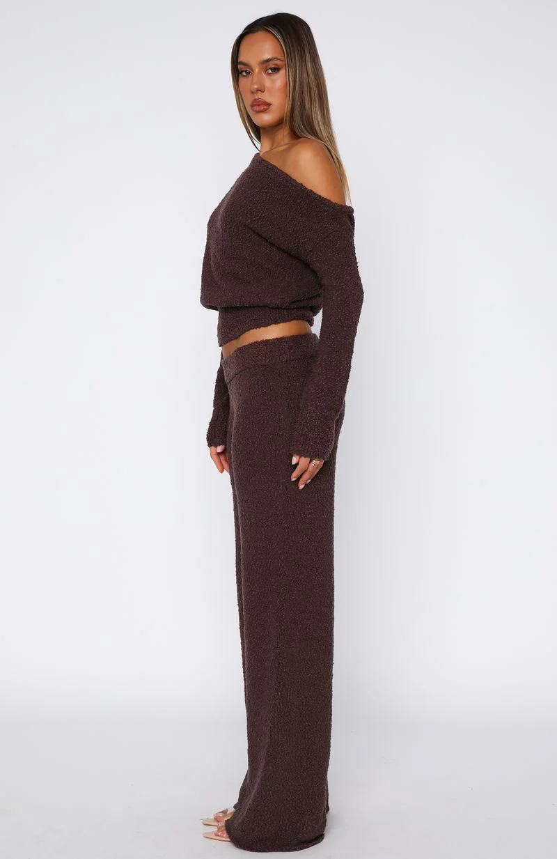 Please Be Mine Knit Pants Chocolate - Image 3
