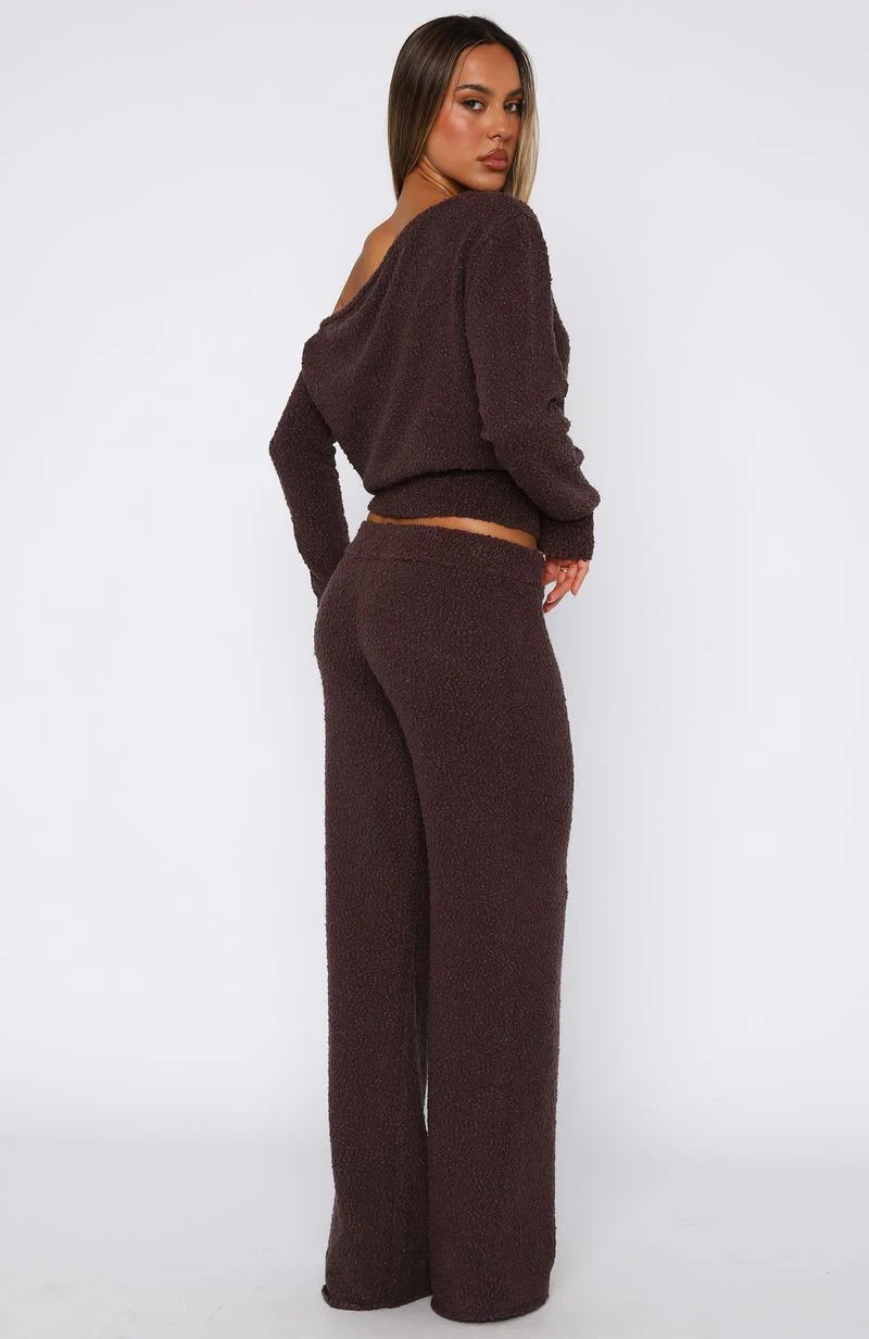 Please Be Mine Knit Pants Chocolate - Image 4