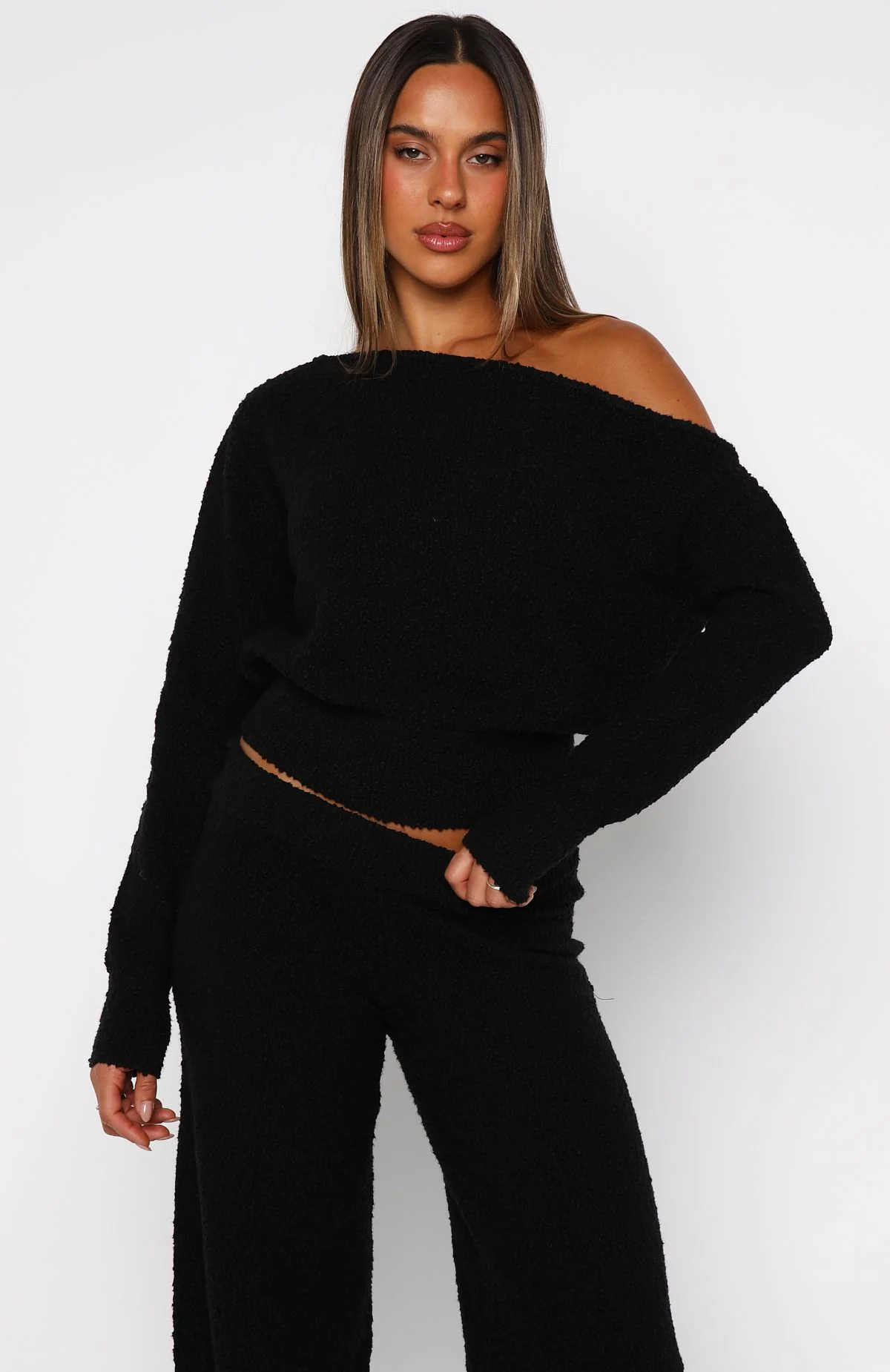 Please Be Mine Knit Sweater Black - Image 2