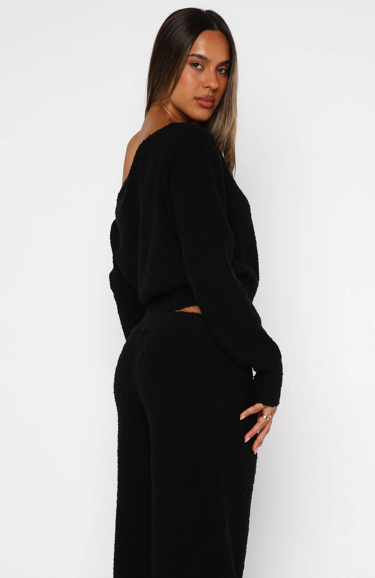 Please Be Mine Knit Sweater Black - Image 4