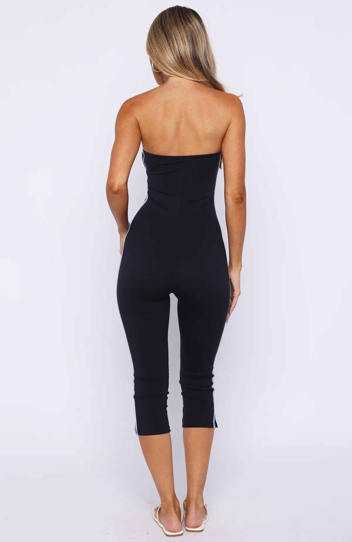 Pocket Rocket Capri Jumpsuit Navy/Blue Stripe - Image 4