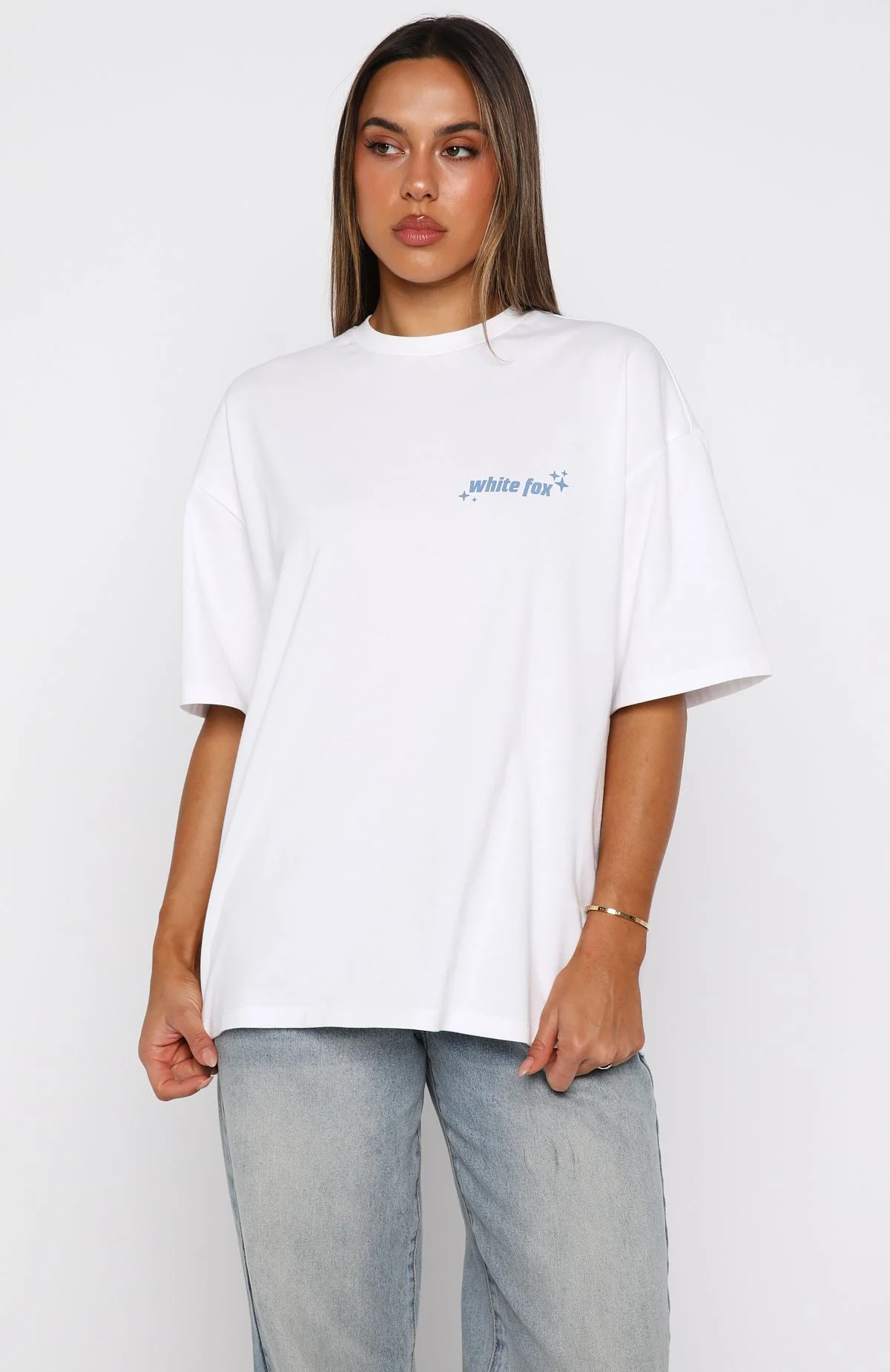Pretty In Print Oversized Tee White - Image 2