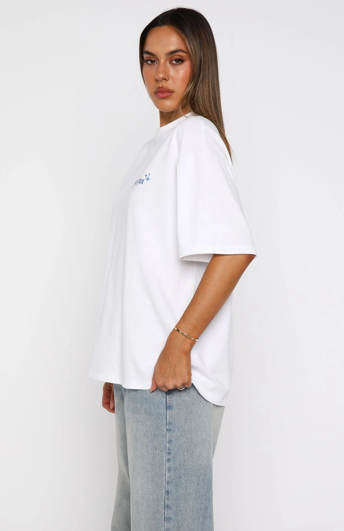 Pretty In Print Oversized Tee White - Image 3