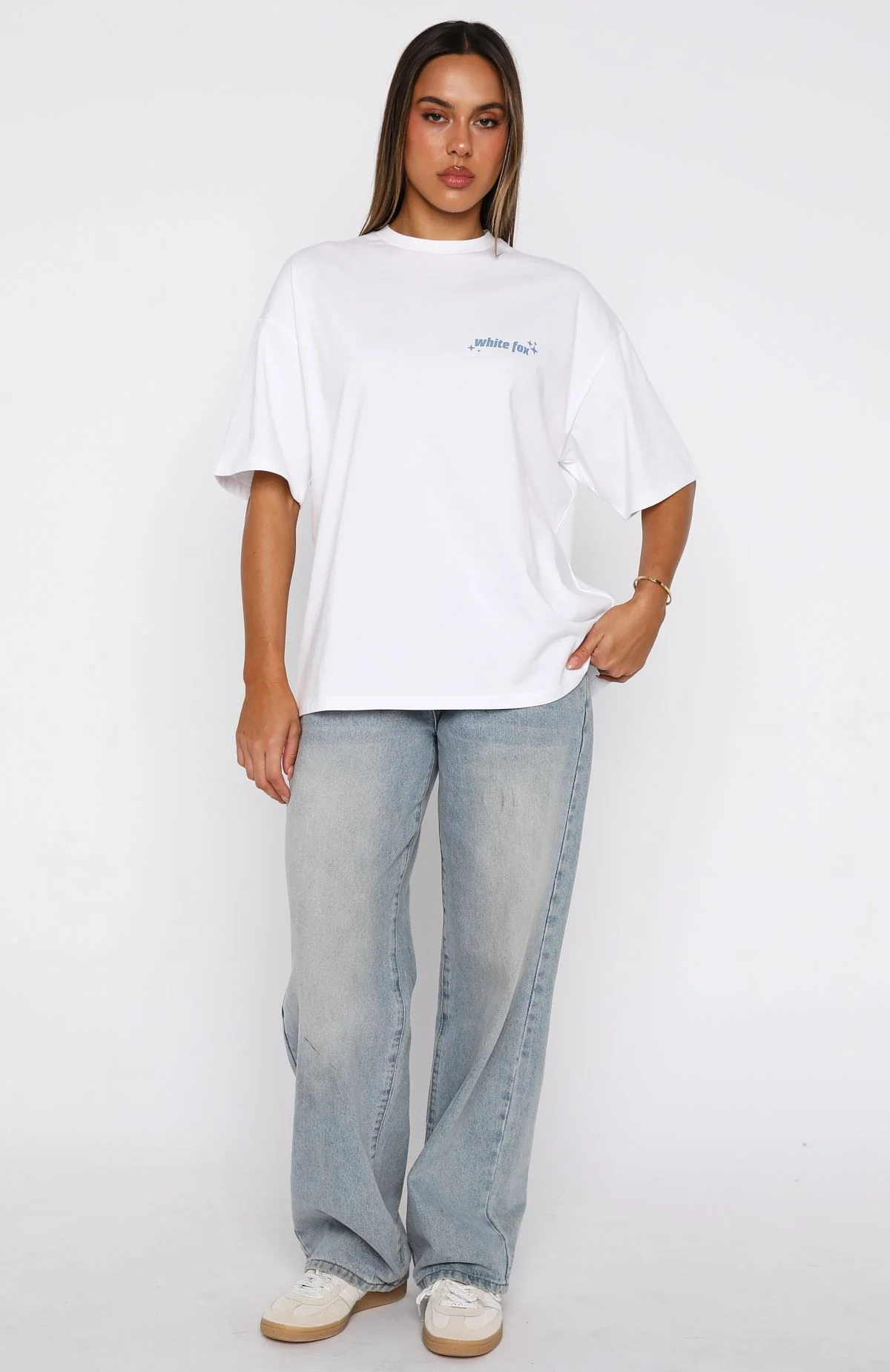 Pretty In Print Oversized Tee White - Image 5